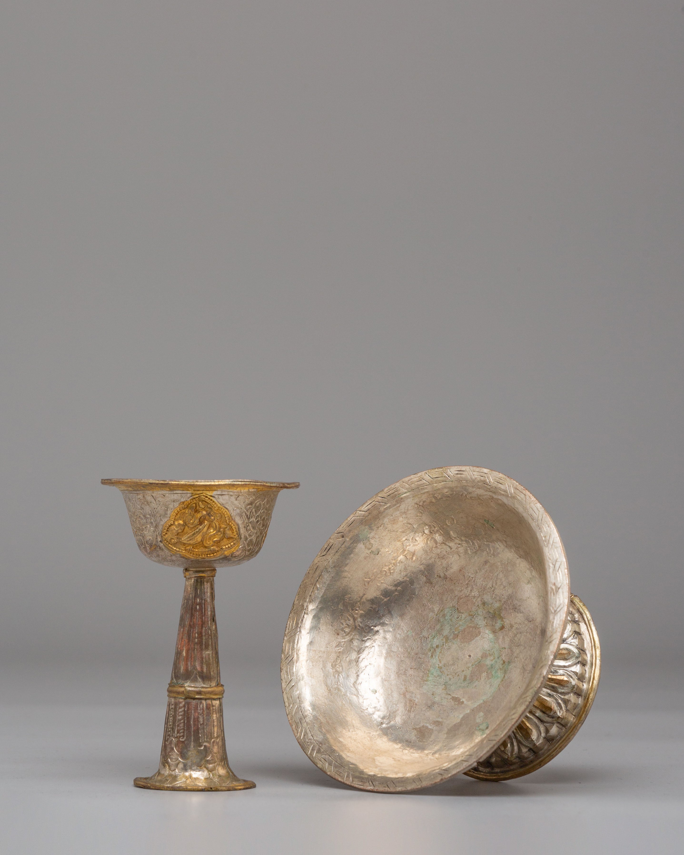 Handmade Tibetan Ritual Serkyem | Copper Buddhist Offering Vessel