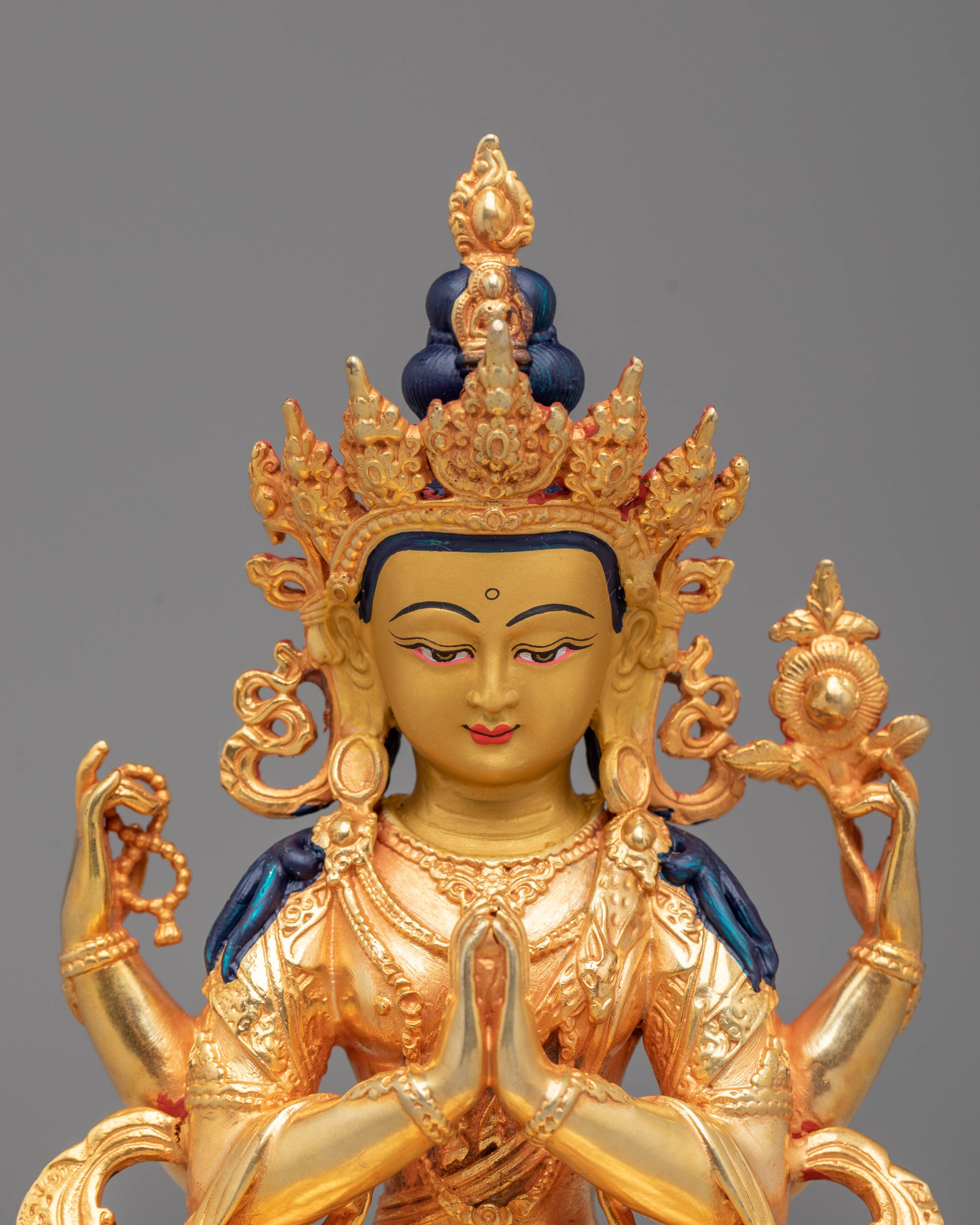 Buddhist Chenrezig Compassion Statue | Tibetan Avalokiteshvara Deity