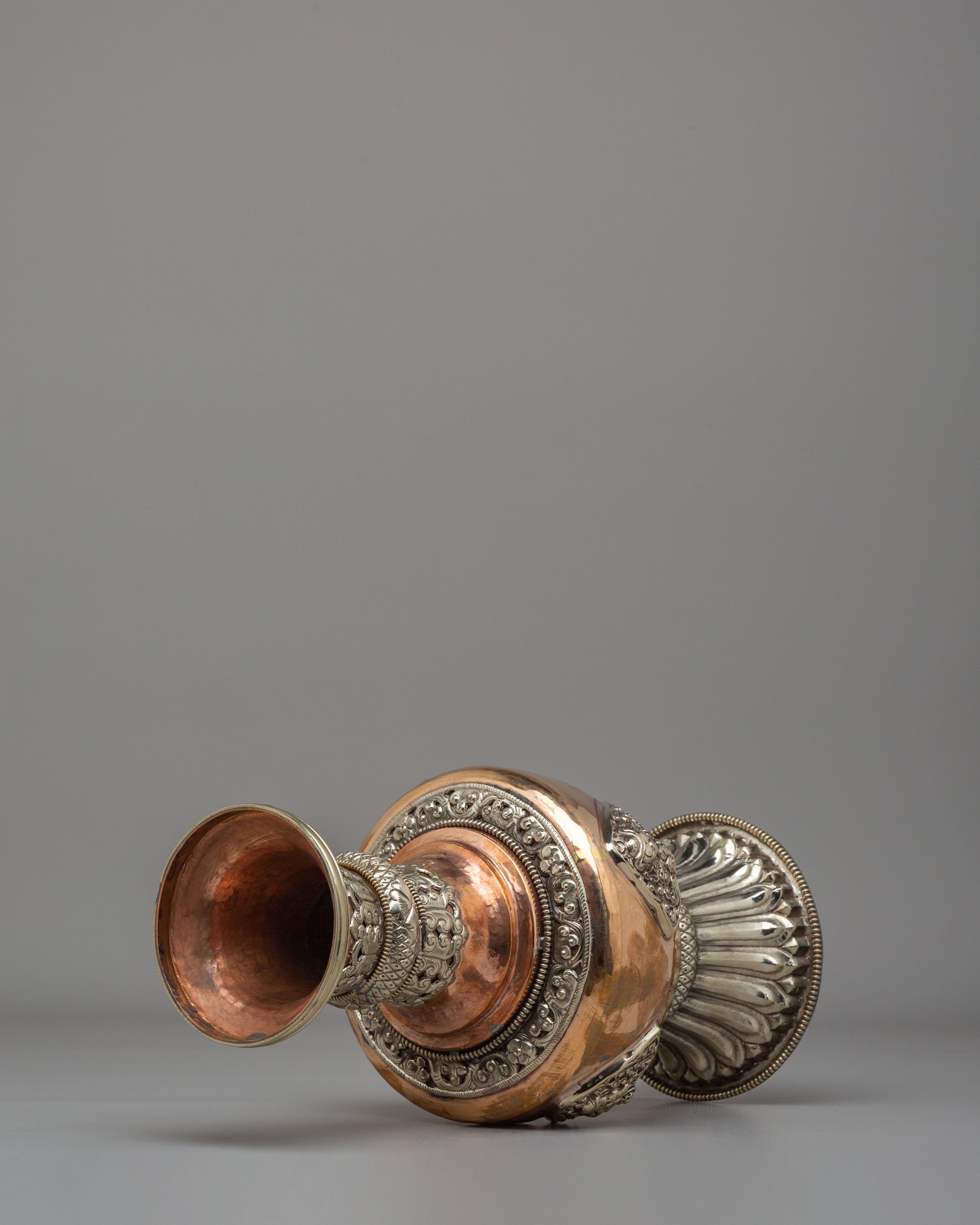 Sacred Flower Vase | Copper Floral Vessel for Altar & Meditation