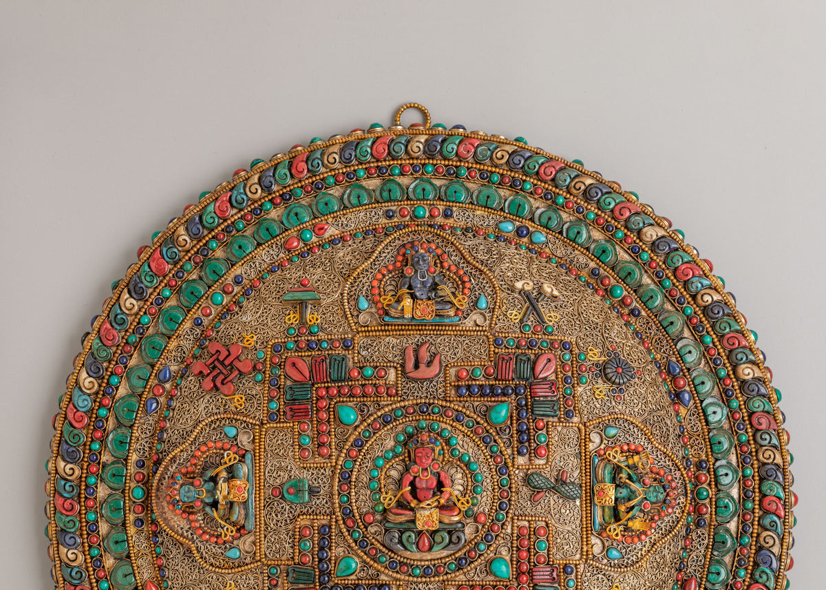 Handmade Amitabha Buddha Wall Hanging | Sacred Tibetan Artwork