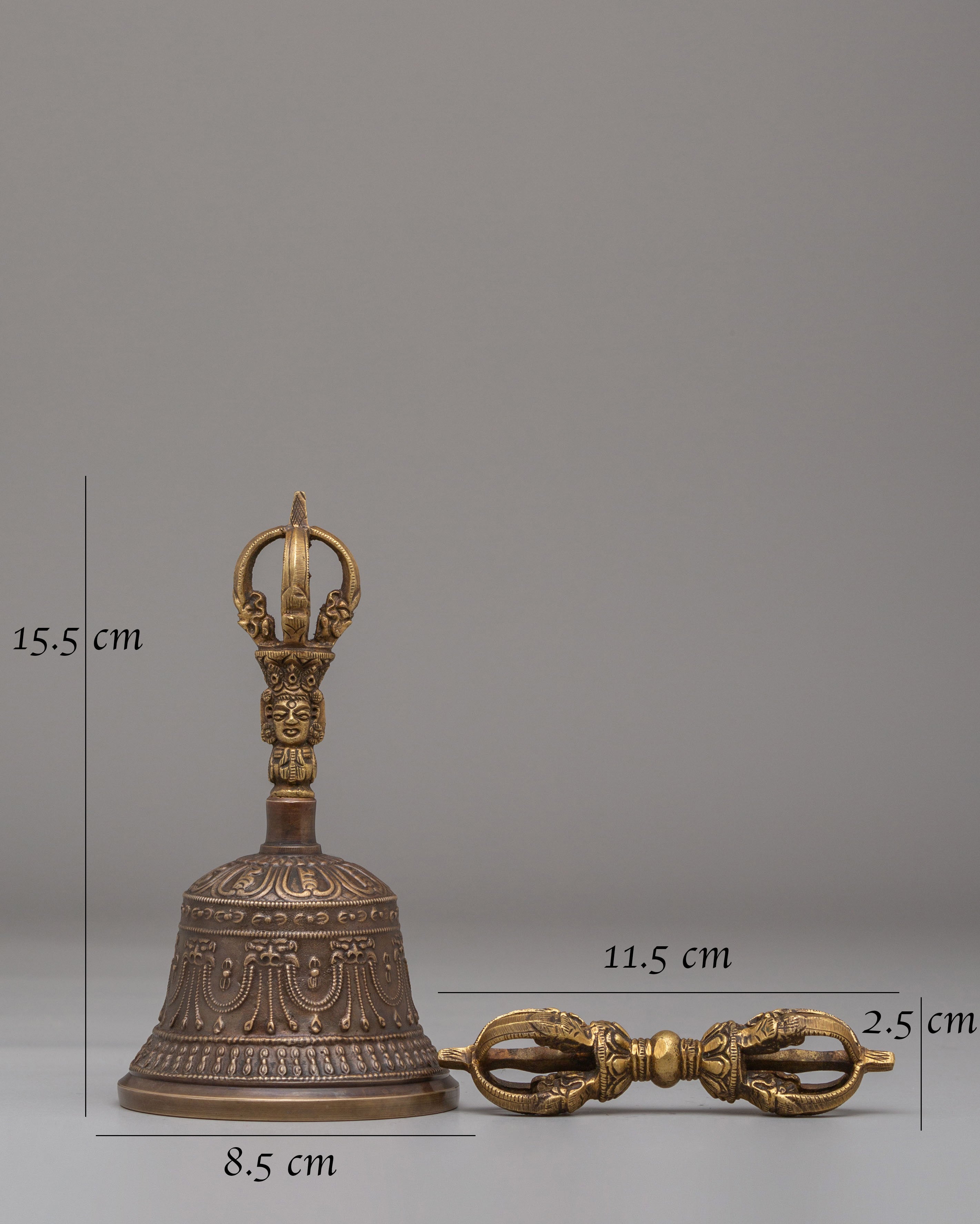 Tibetan Buddhism Vajra and Bell Set | Bronze Ritual Tools