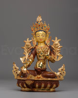 Green Tara Handmade Statue Protector from Suffering and Obstacles