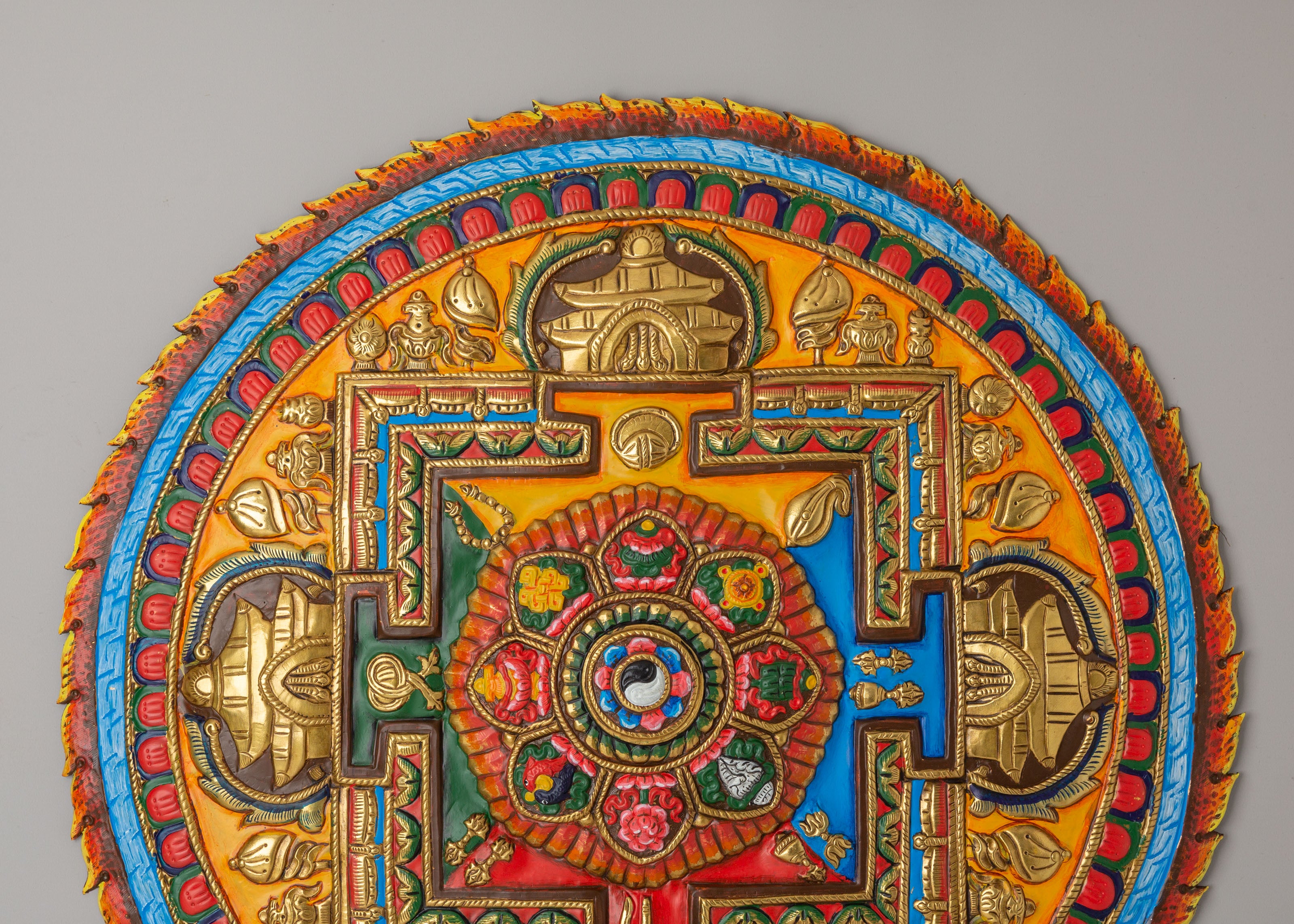 Astamangala Mandala Wall Hanging | Eight Auspicious Symbols Artwork