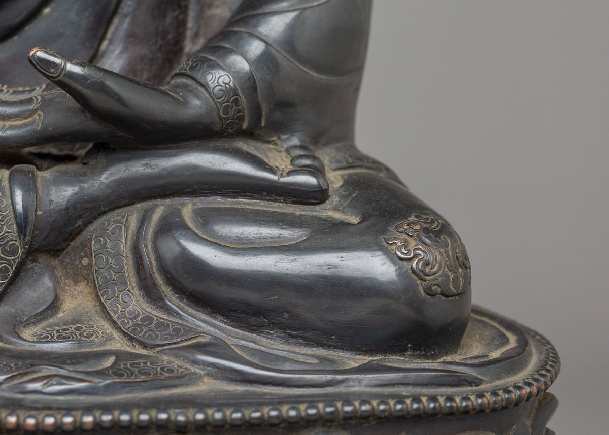 Gautama Buddha Buddhist Sculpture | 50 Year Old Oxidized Copper Statue