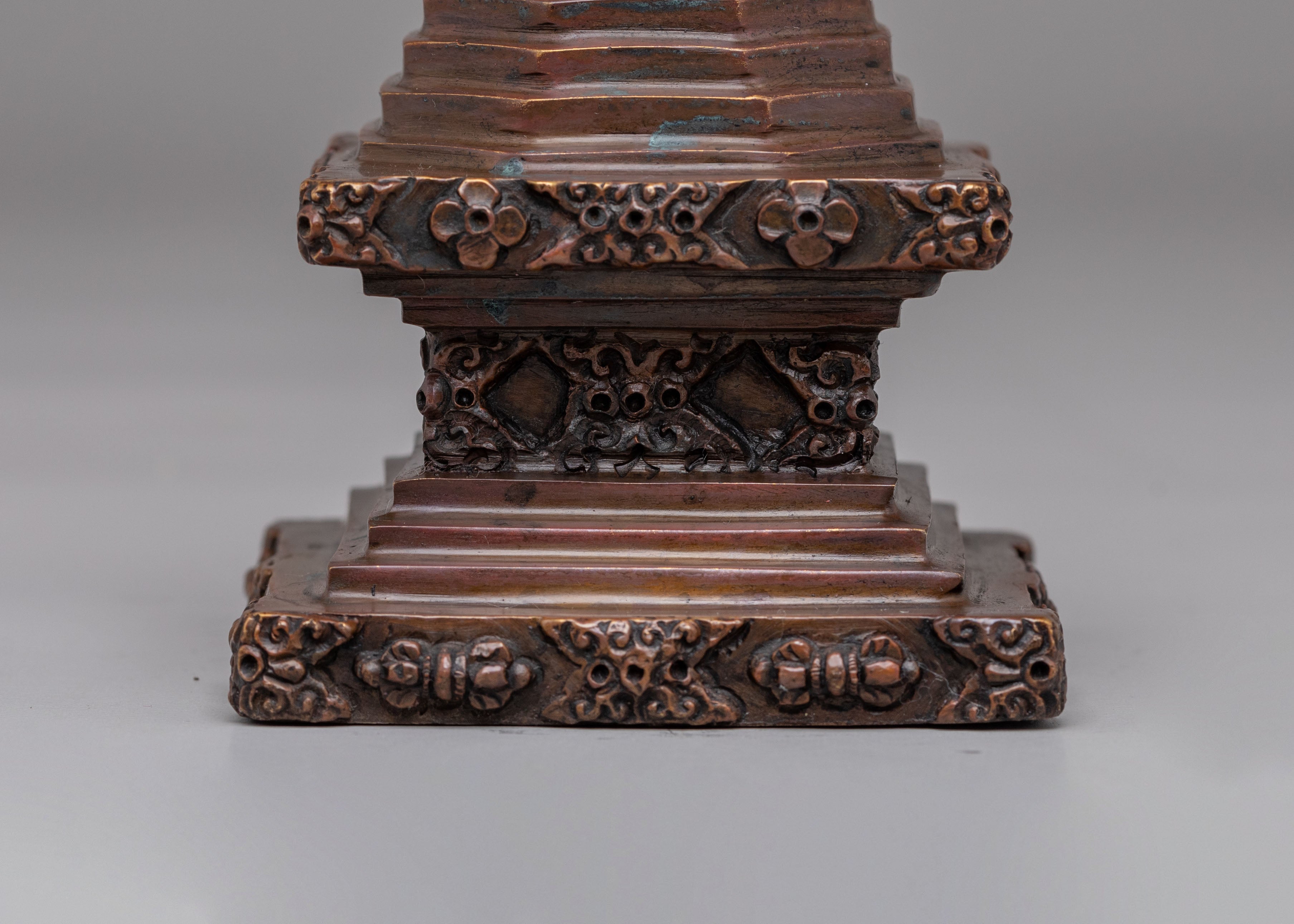 Spiritual Stupa of Reconciliation | Handcrafted Oxidized Copper Sculpture