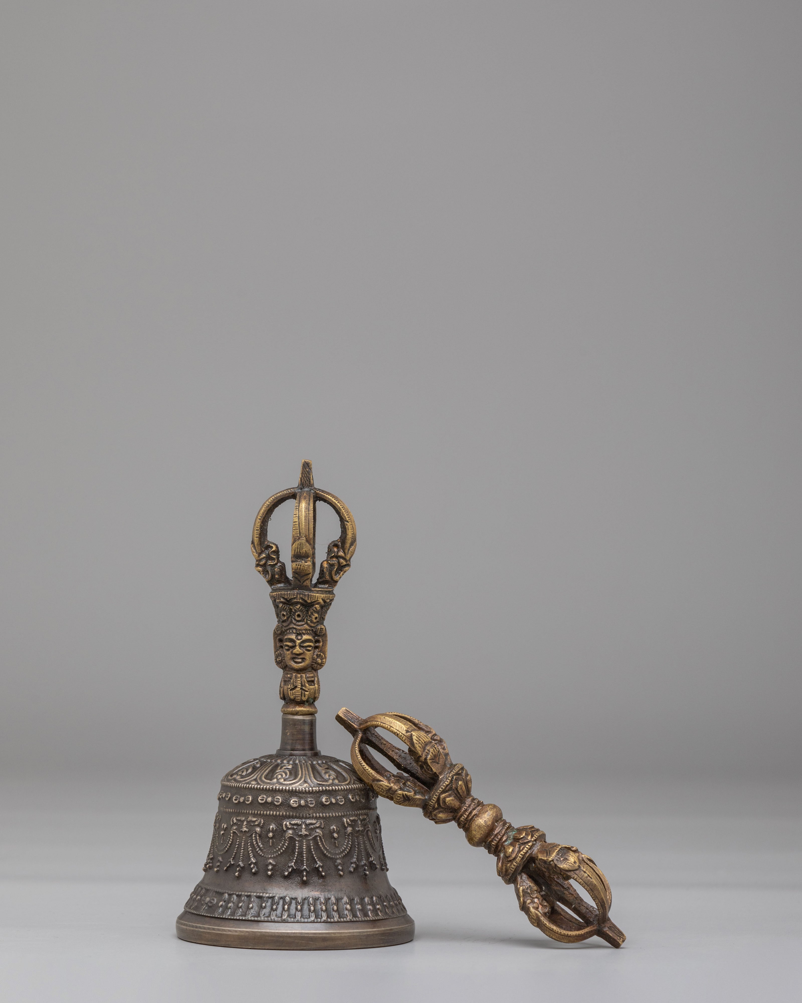 Ceremonial Vajra Bell Set | Ritual Bell & Vajra for Meditation