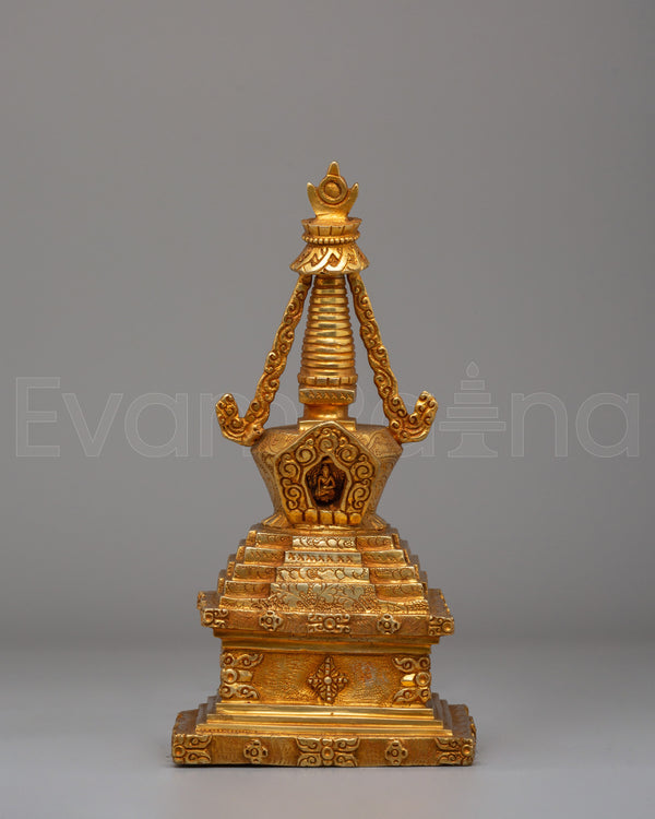 Great Miracles Stupa | Gold-Plated Copper Tibetan Art