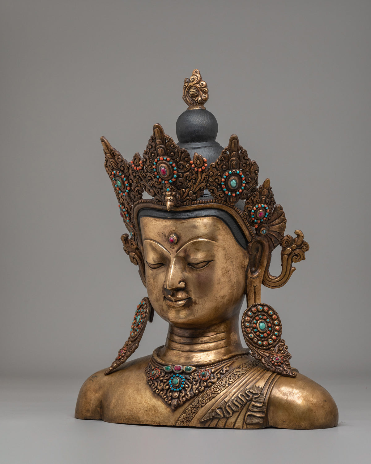 Zen Buddha Head Decor | Buddhist Meditation Sculpture