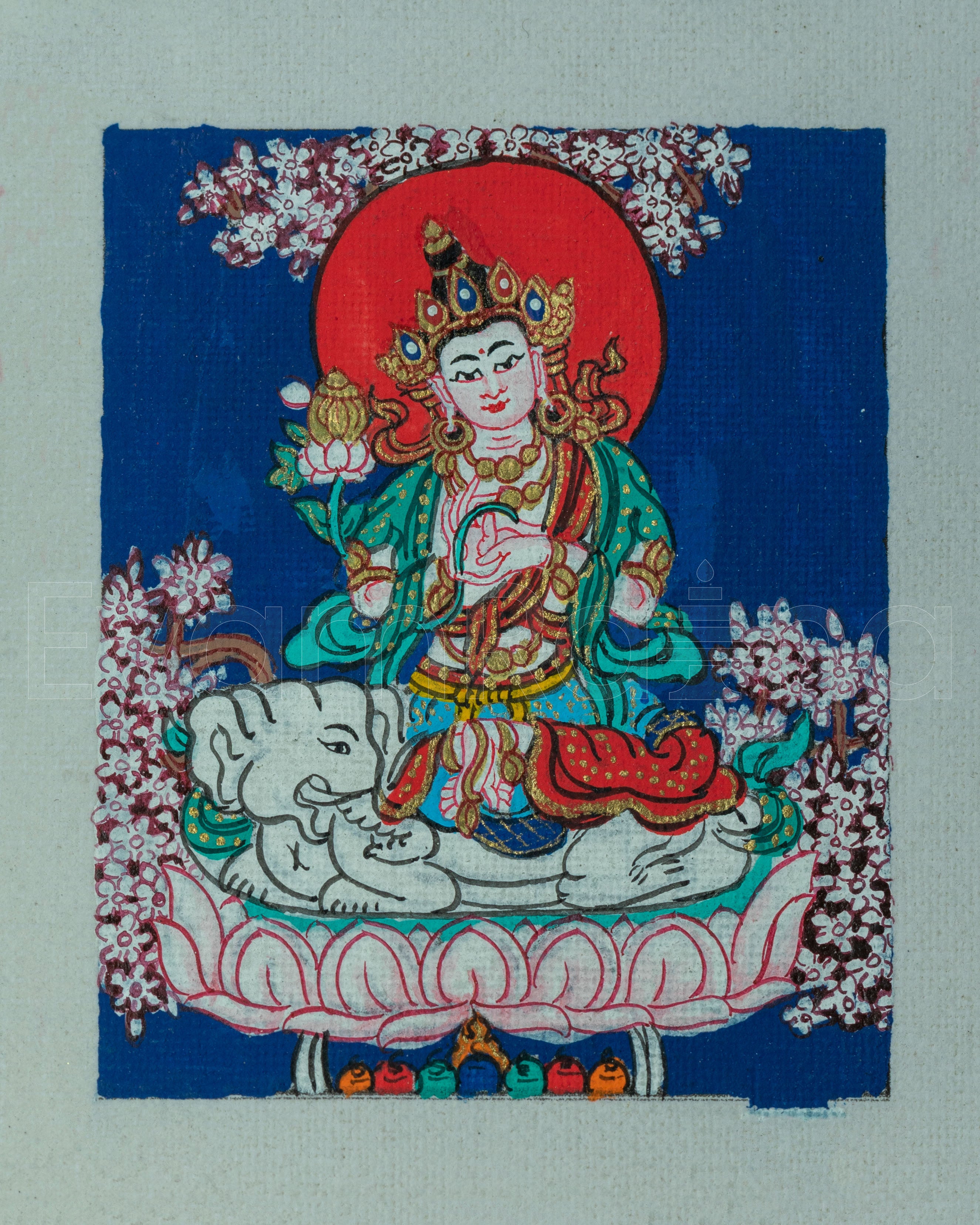 Samantabhadra Handmade Thangka for Locket | Symbol of Compassion and Wisdom