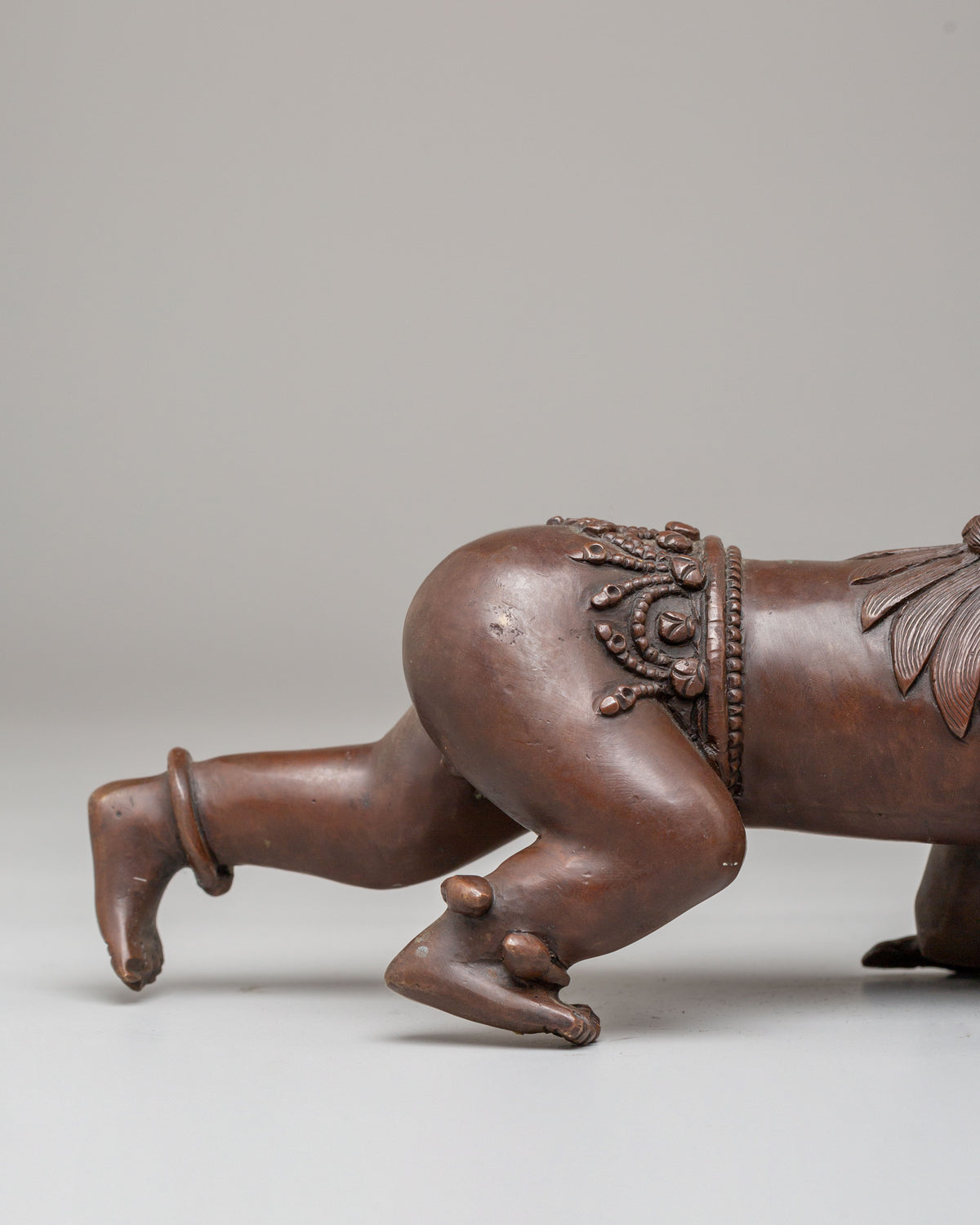 Guardian Lion Set Sculpture | Oxidized Copper Buddhist Protector Statues