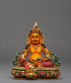 Handcrafted Copper Statue of Dzambhala for Altar