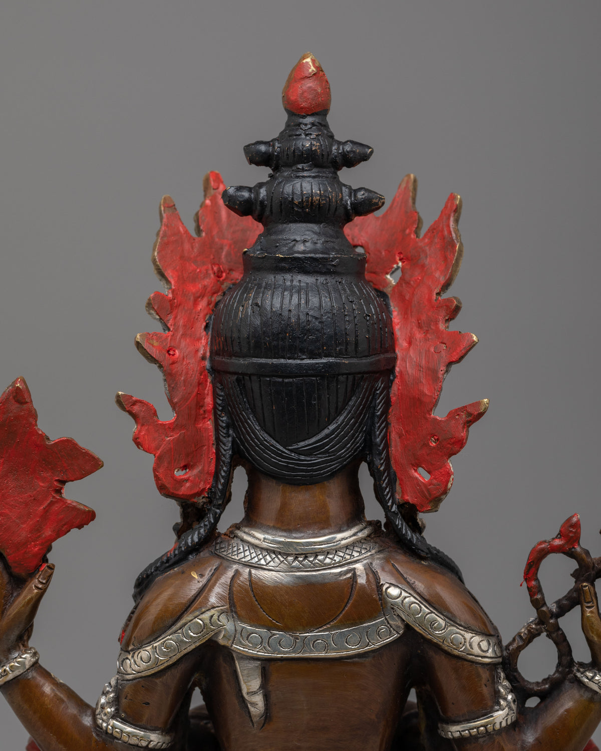 Tibetan Altar Avalokiteshvara Statue | Gold Plated Chenrezig Buddhist Sculpture