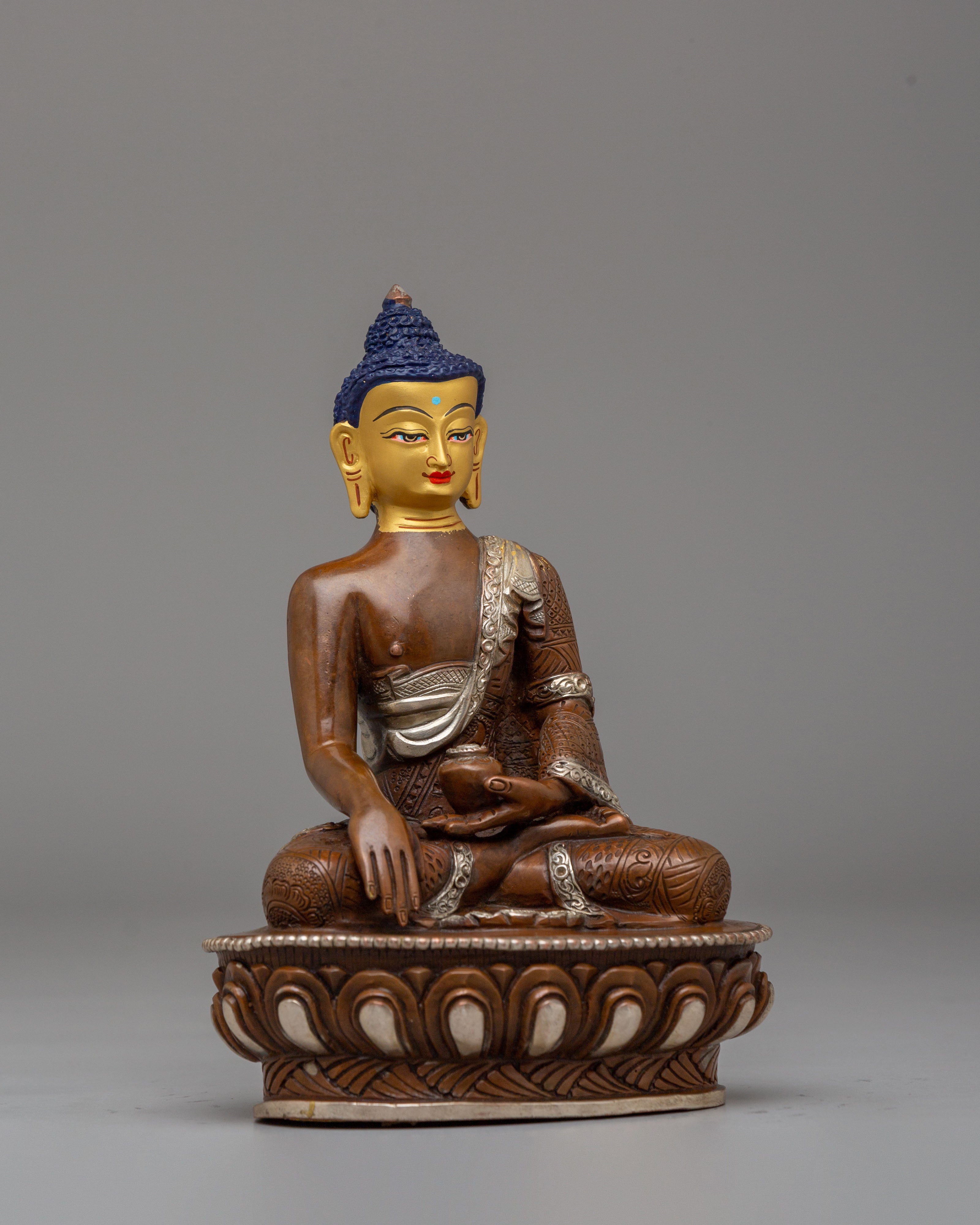 Handcrafted Sage Shakyamuni Buddha Statue | Gold Plated Buddhist Statue