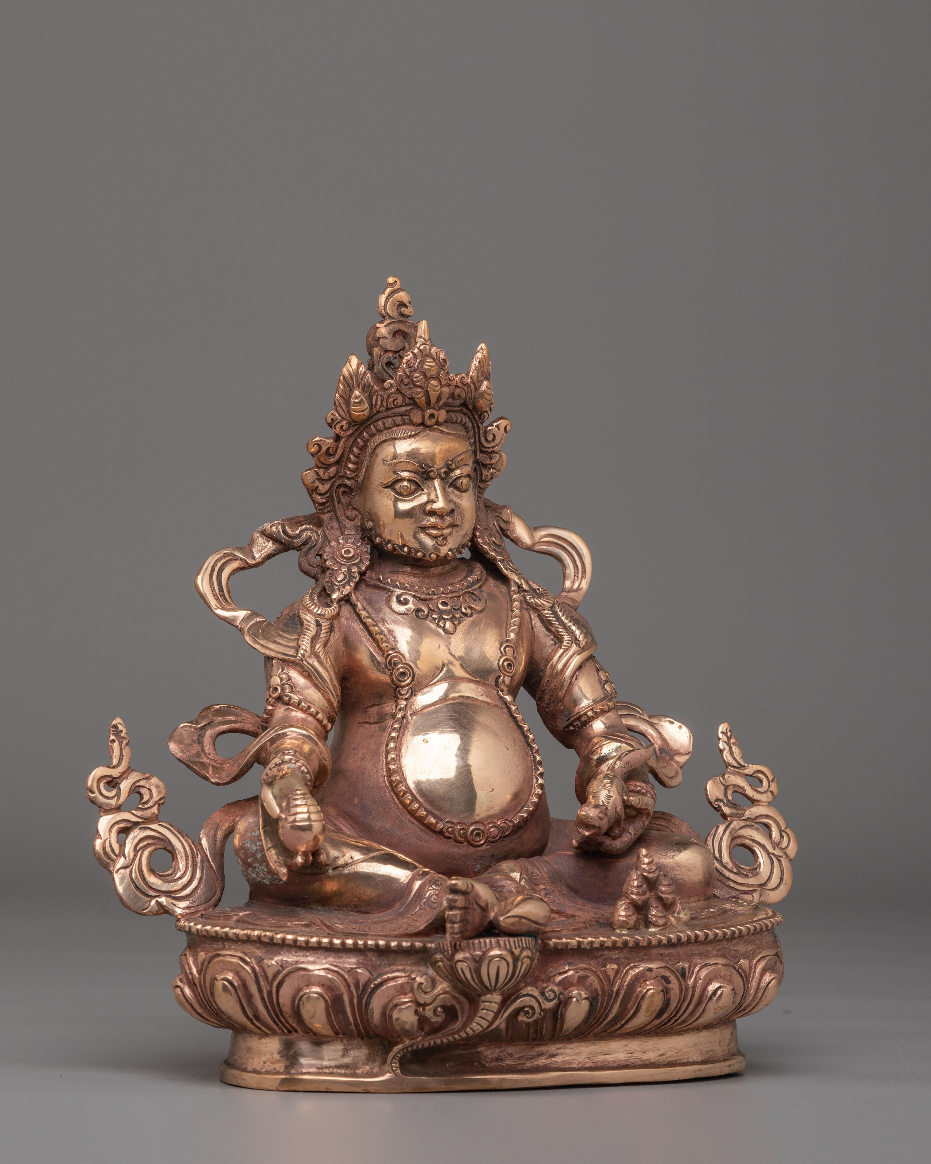 Handcrafted Dzambhala Deity Statue | Tibetan Wealth God Sculpture