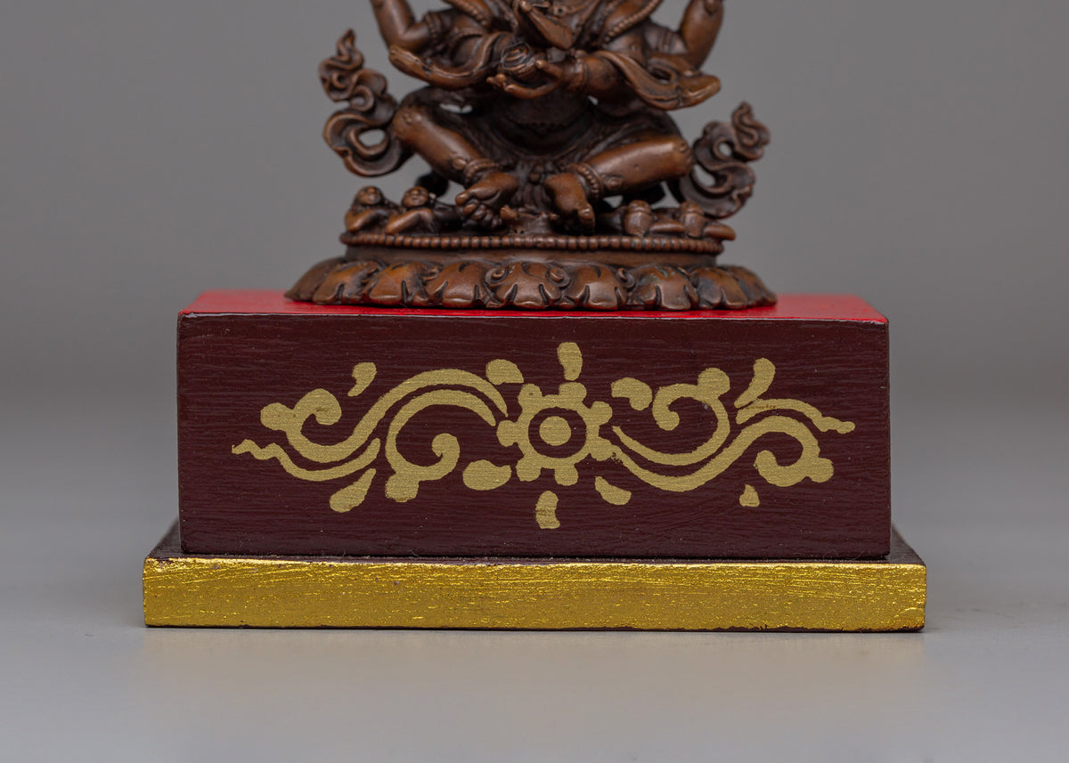 Tibetan Four-Armed Mahakala Statue | Symbolizing Spiritual Protection and Transformation