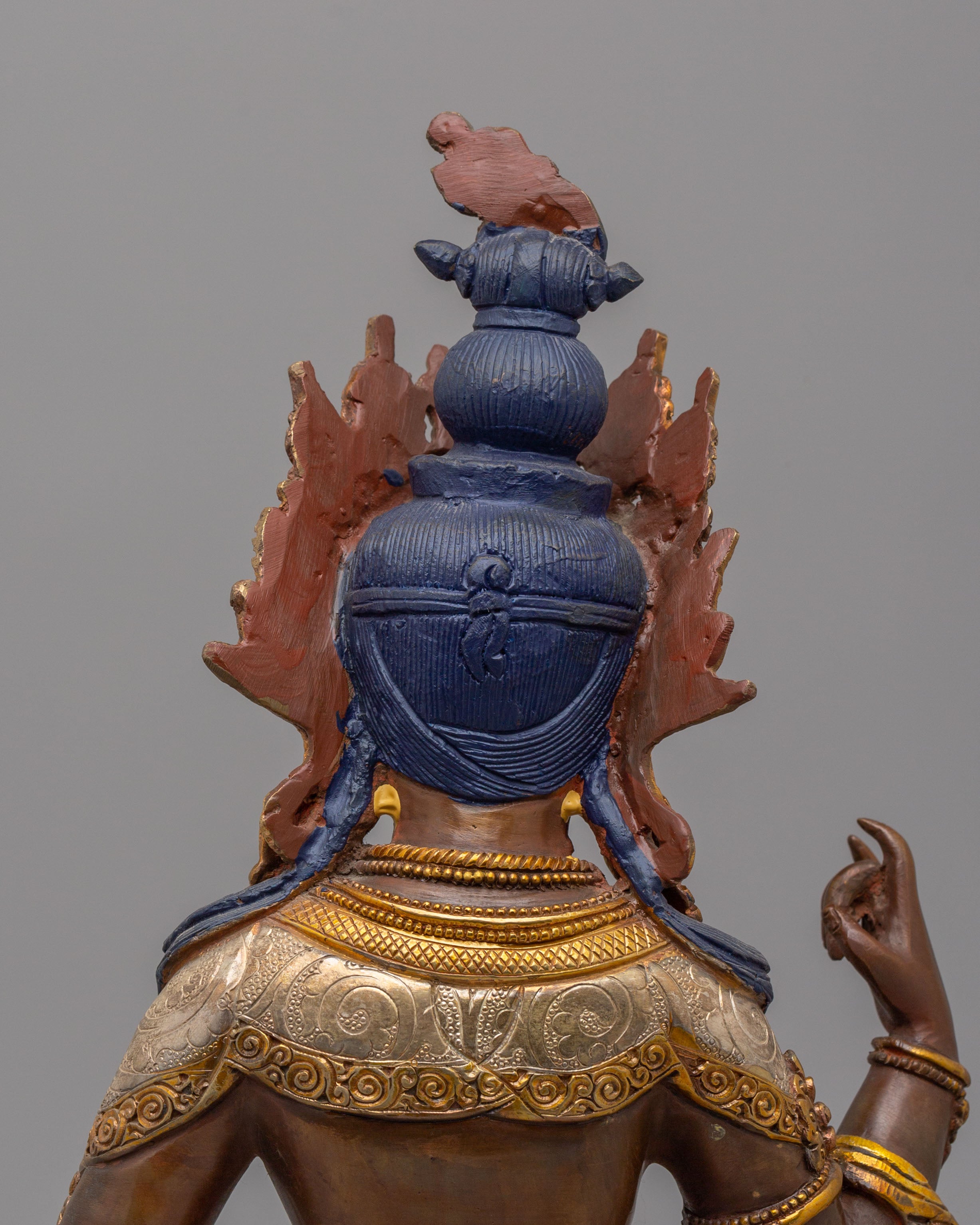 Red Manohara Vasudhara Statue | Traditional Himalayan Artwork