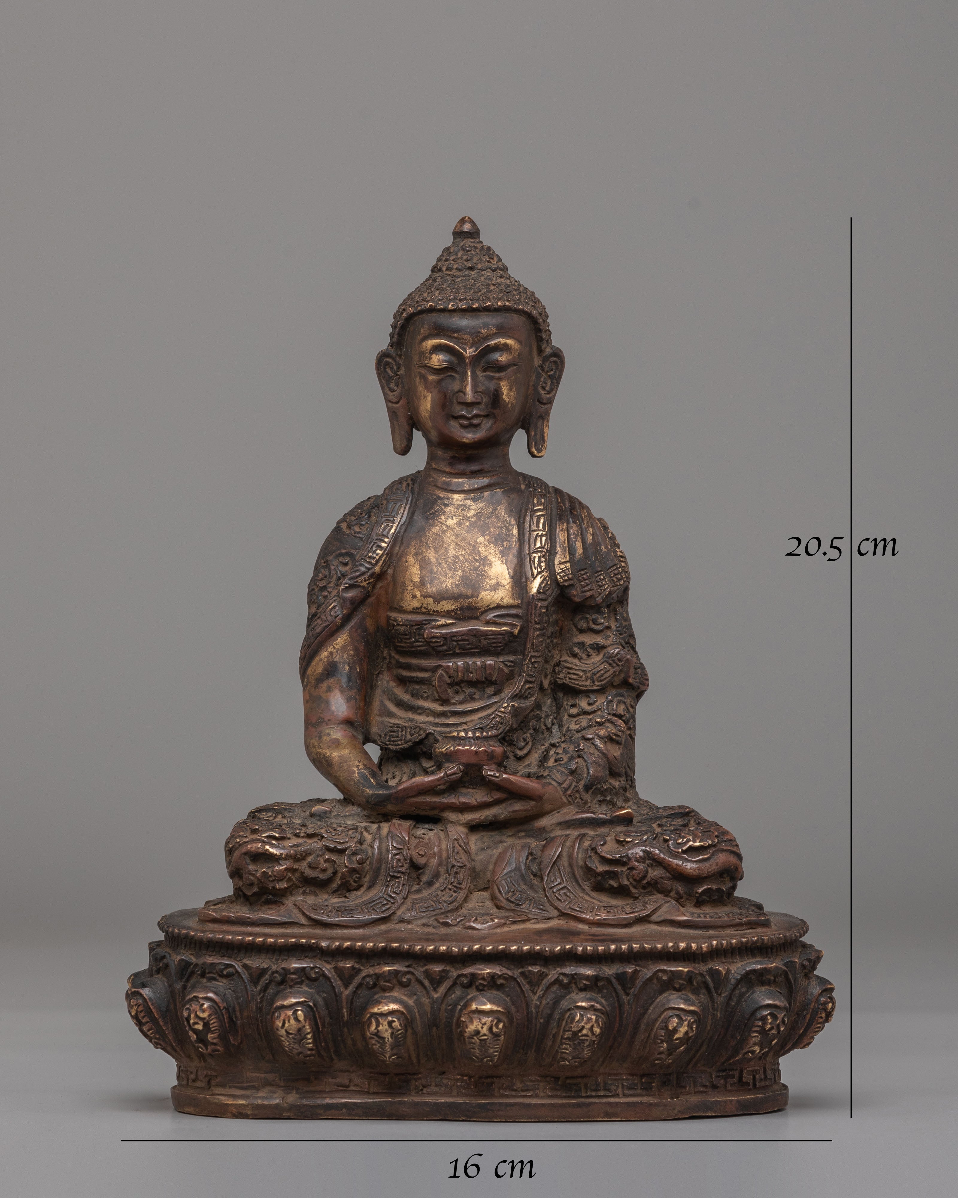 Amitabha Buddha Altar Statue | Handcrafted Brass Sculpture for Meditation & Blessings