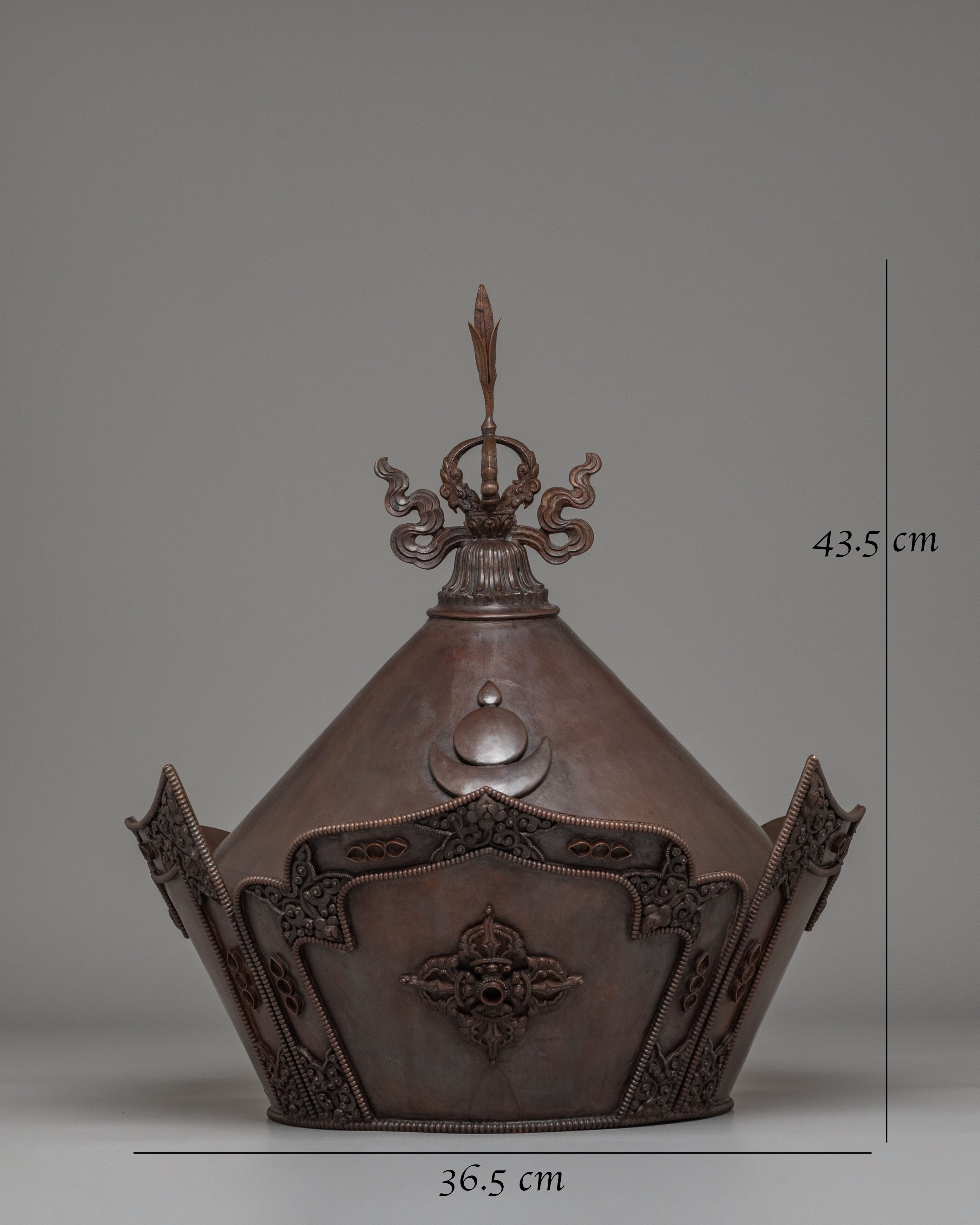 Handmade Ritual Guru Rinpoche Lotus Hat | Symbol of Divine Authority
