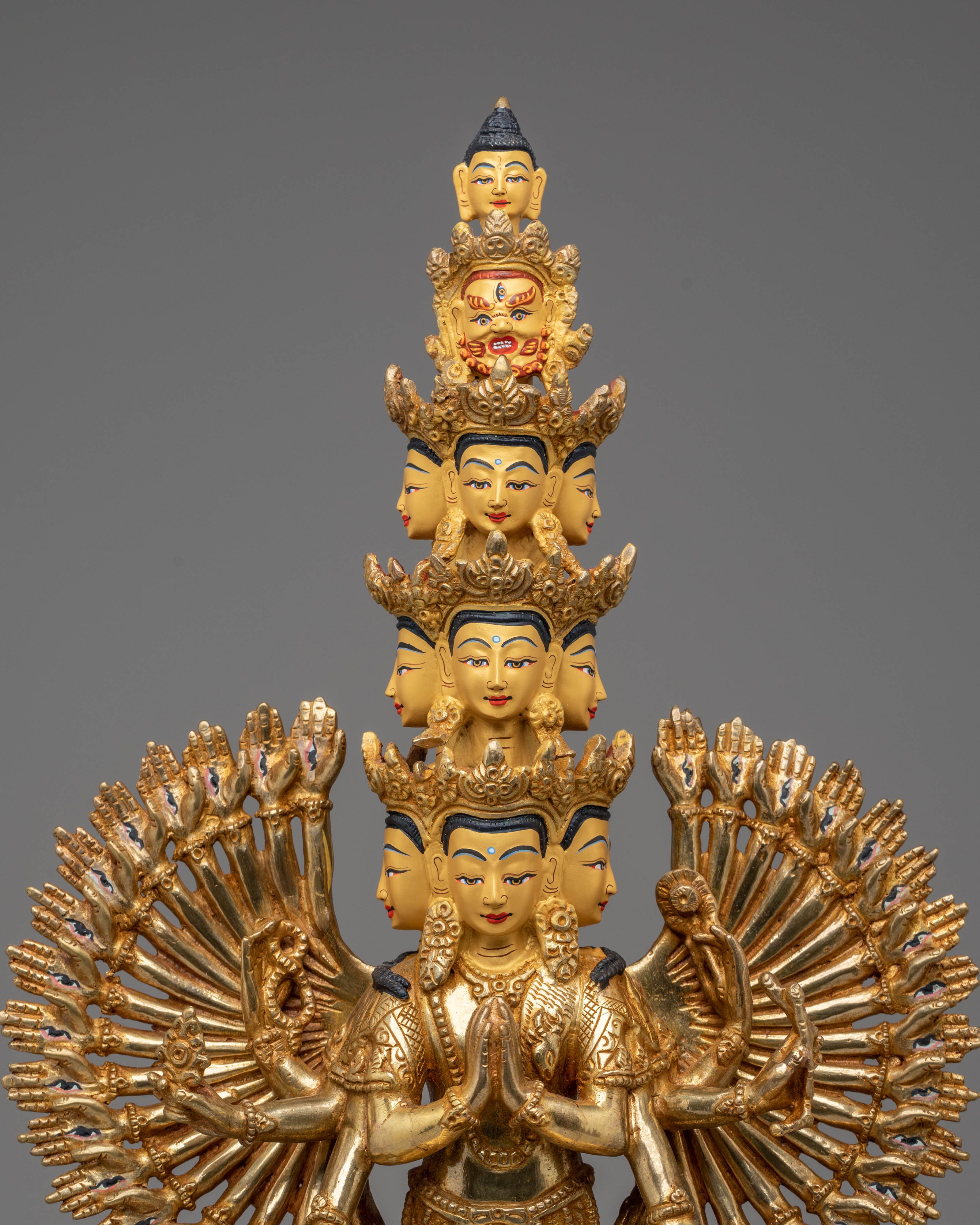 Handcrafted 1000 Armed Buddhist Chenrezig Statue | Compassionate Deity of Healing