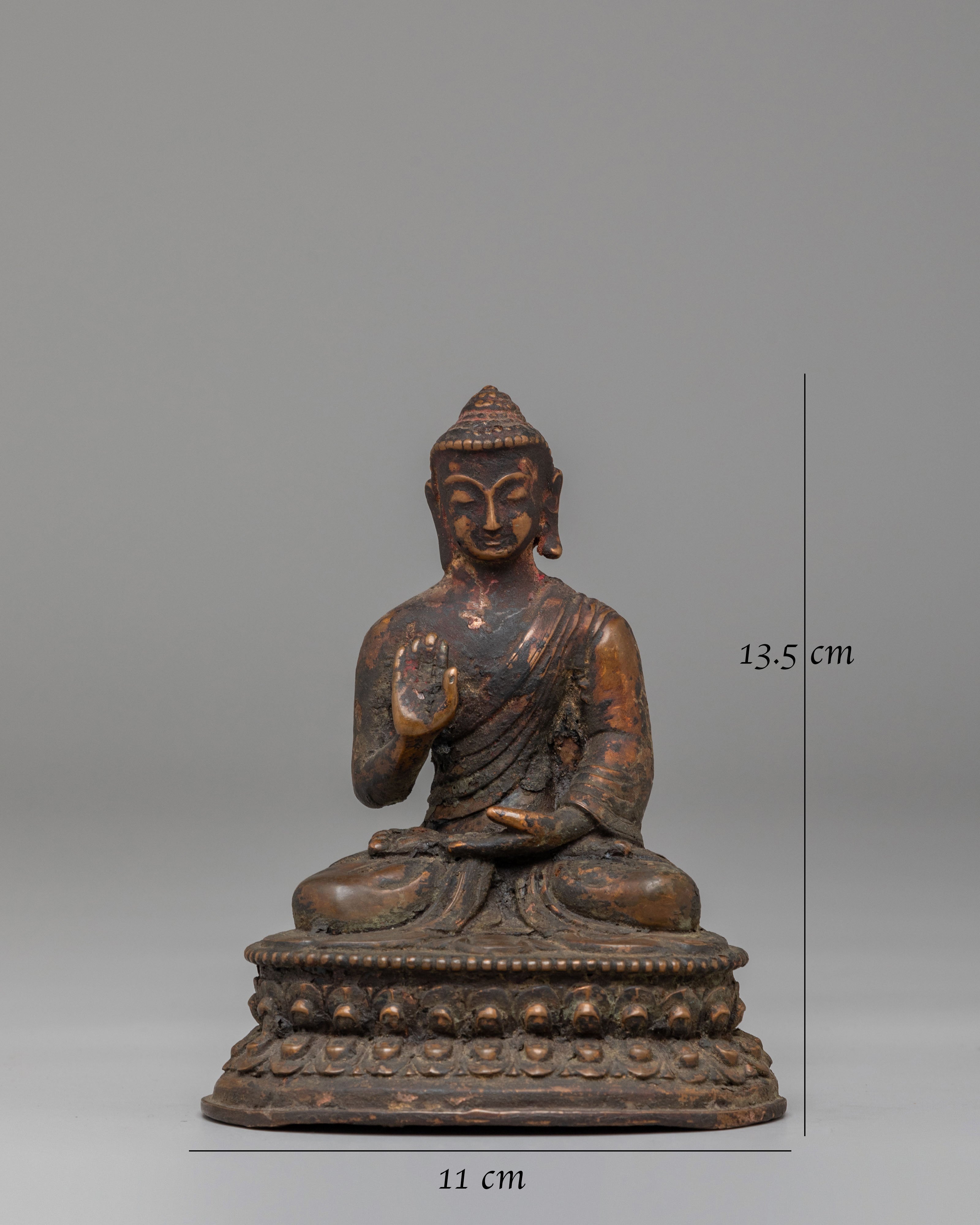 Spiritual Amoghasiddhi Sculpture | Handmade Buddhist Statue for Meditation
