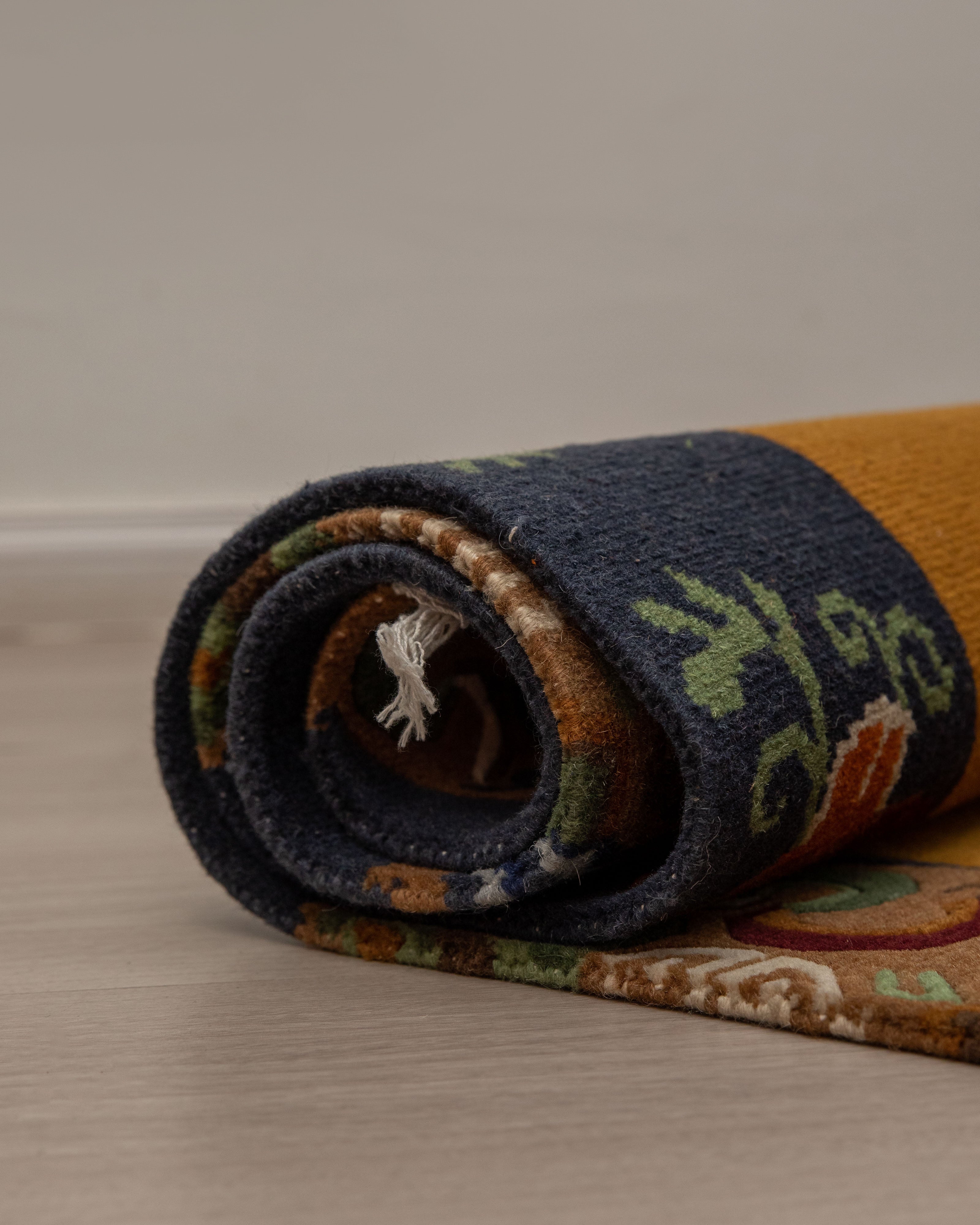 Tibetan Wool Rug | Handmade Spiritual Decor