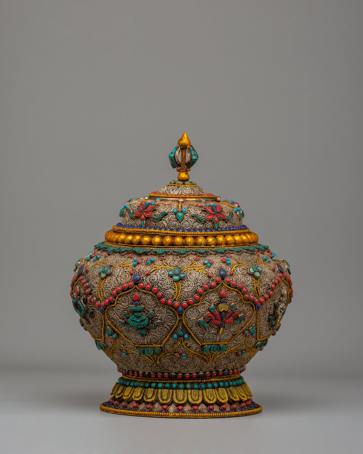 Auspicious Symbol Rice Pot | Buddhist Altar Rice Pot