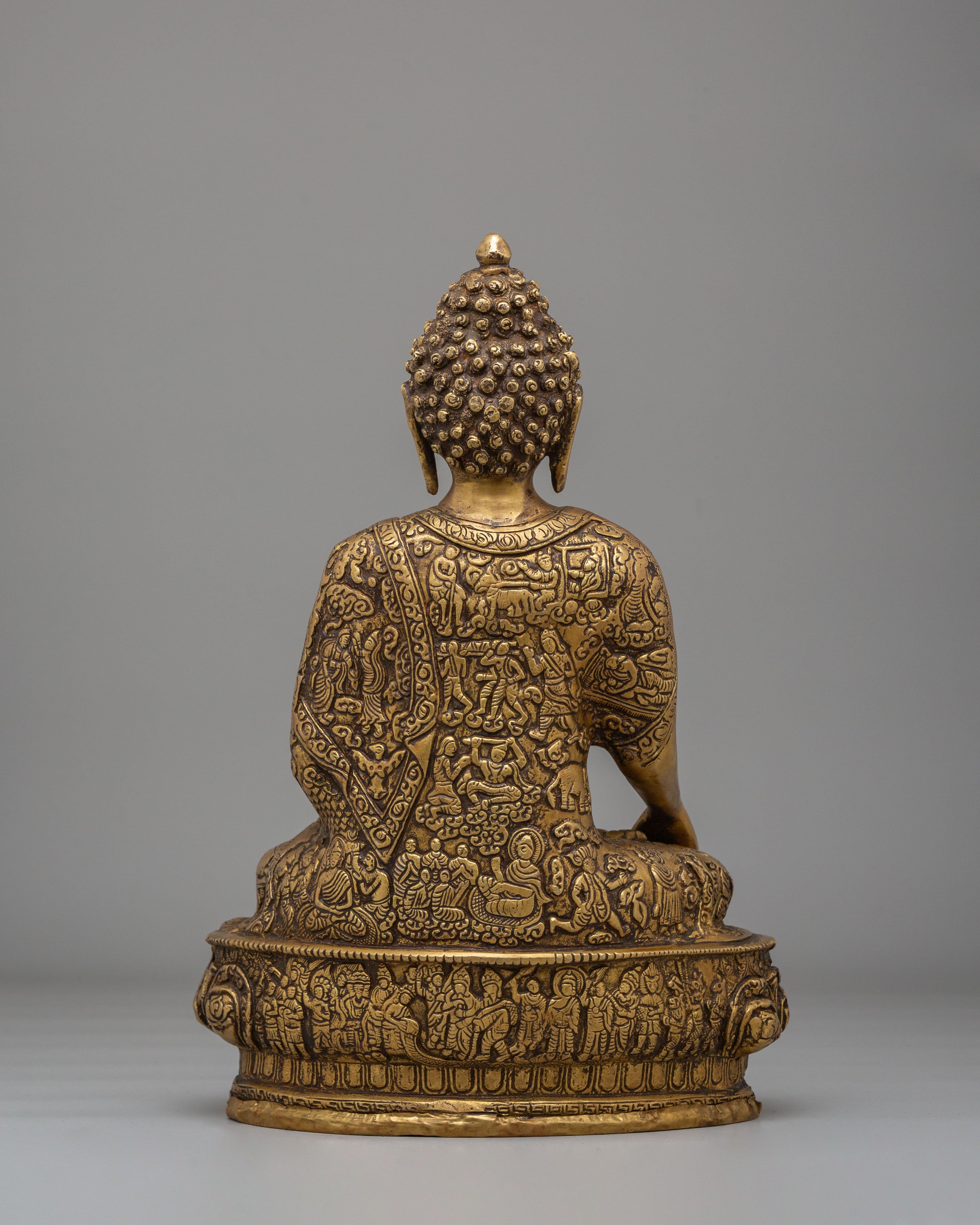 Shakyamuni Buddha Enlightenment Figurine | Handcrafted Brass Statue for Meditation