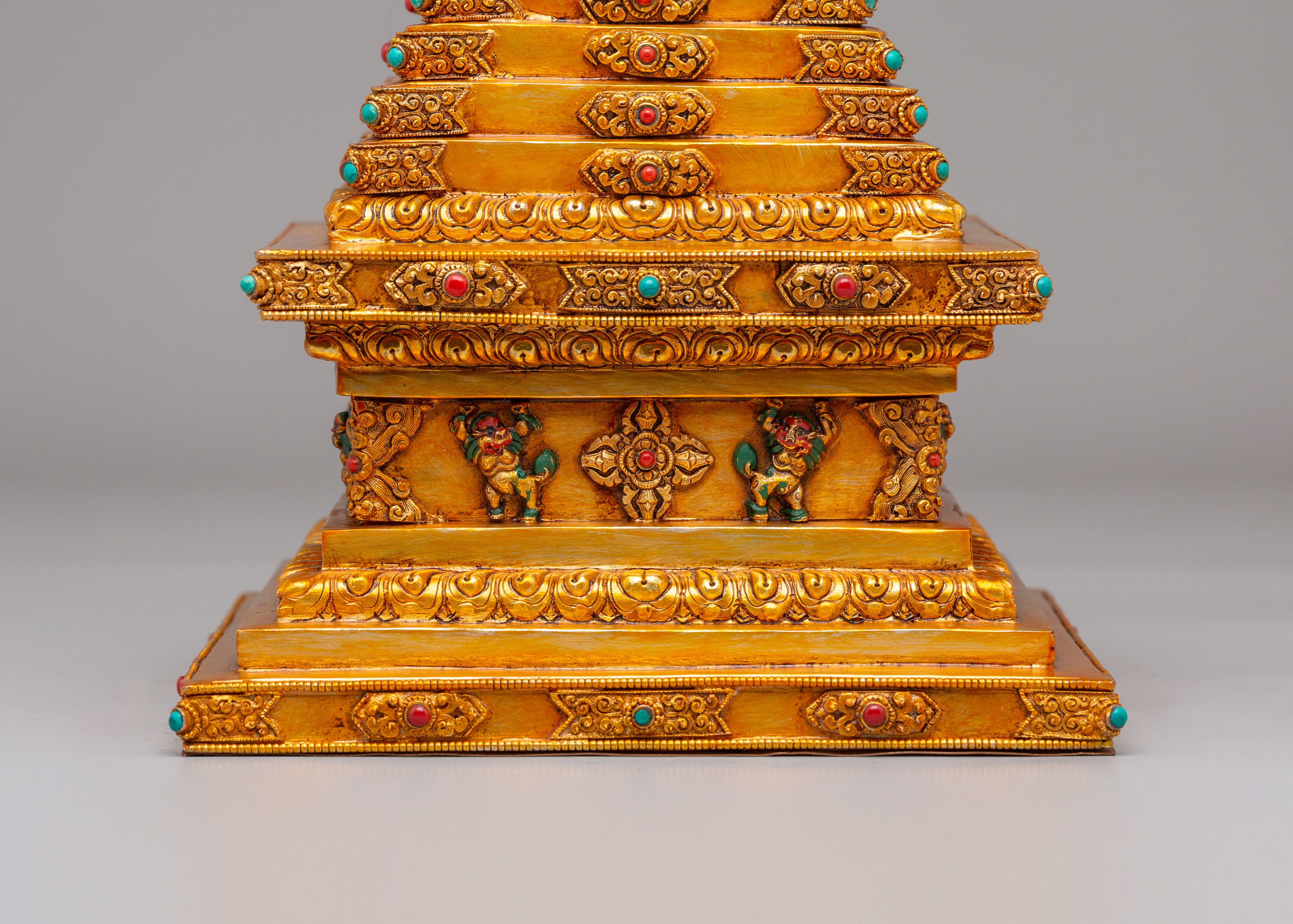 Tibetan Altar Enlightenment Chorten | Handcrafted Buddhist Decor