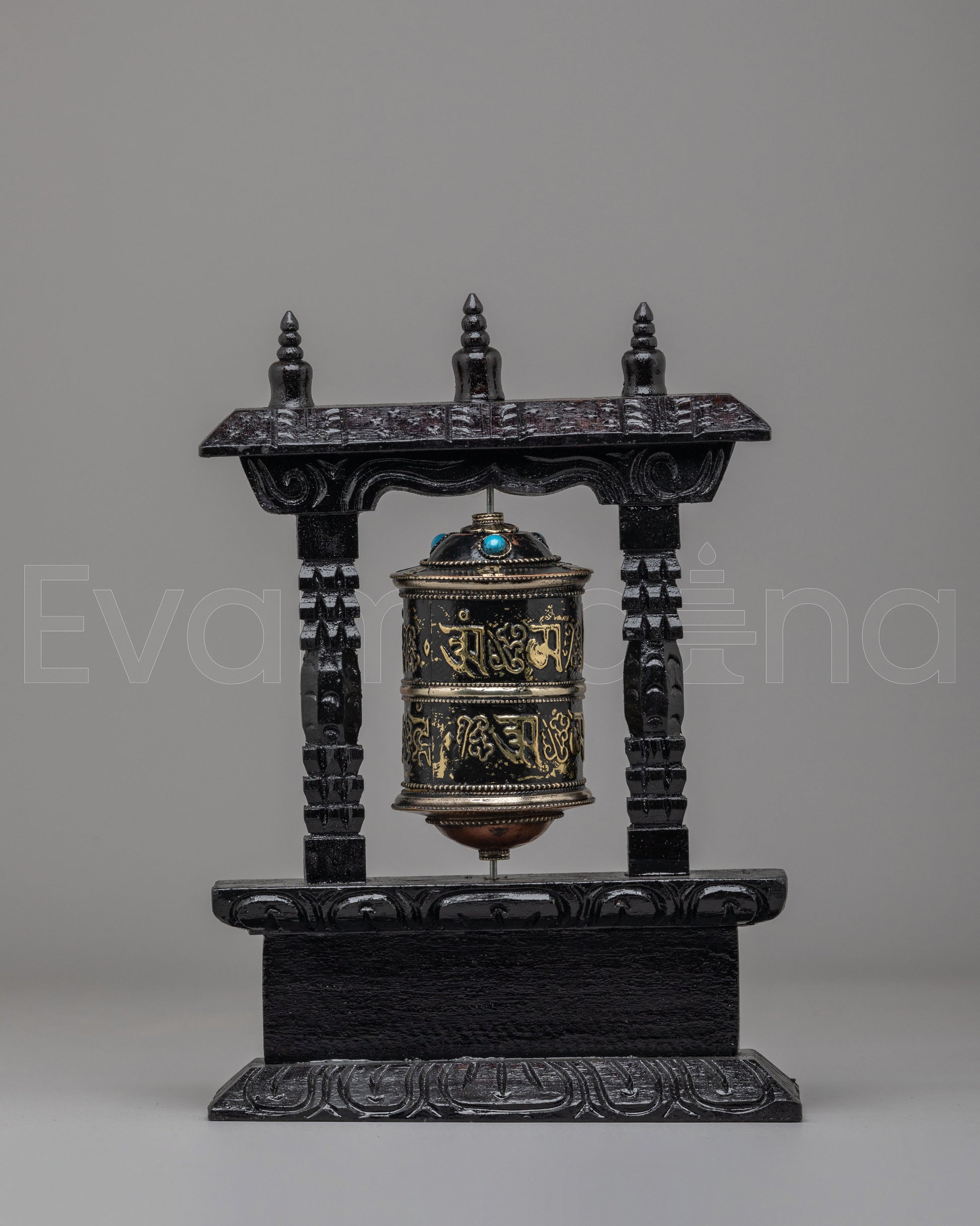 Rotating Tibetan Prayer Wheel for Blessings