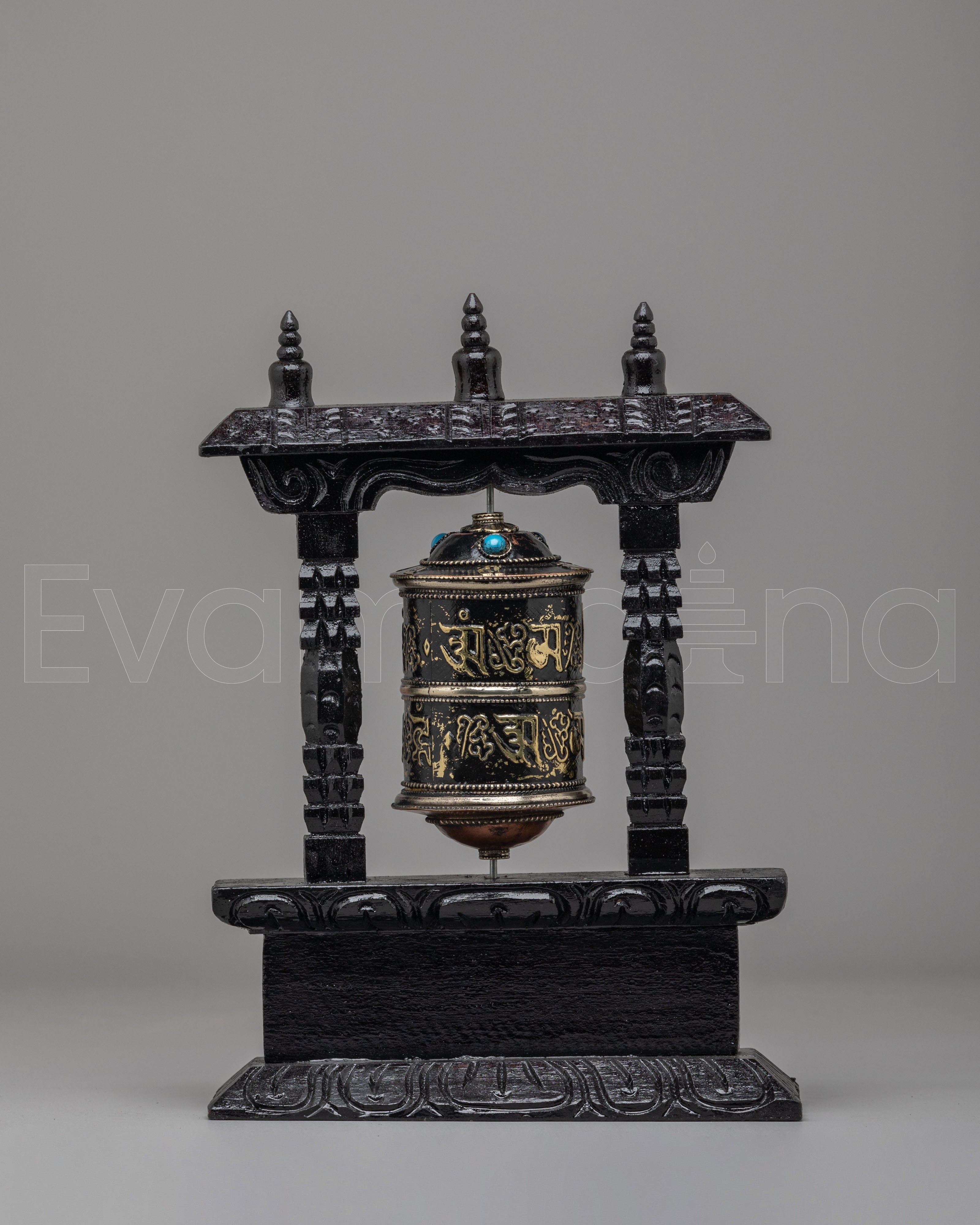 Rotating Tibetan Prayer Wheel for Blessings