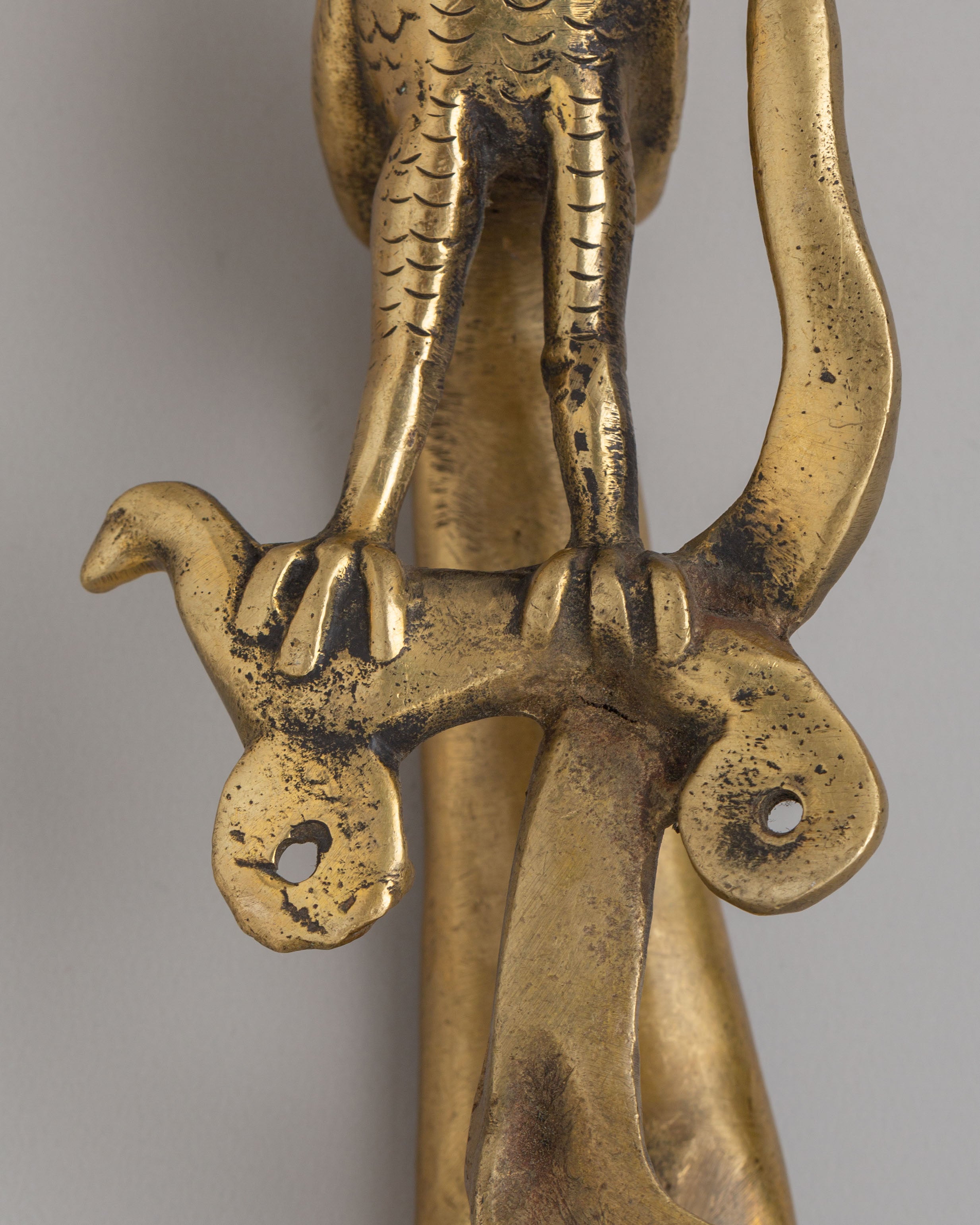 Handmade Peacock Door Handle | Brass Artwork