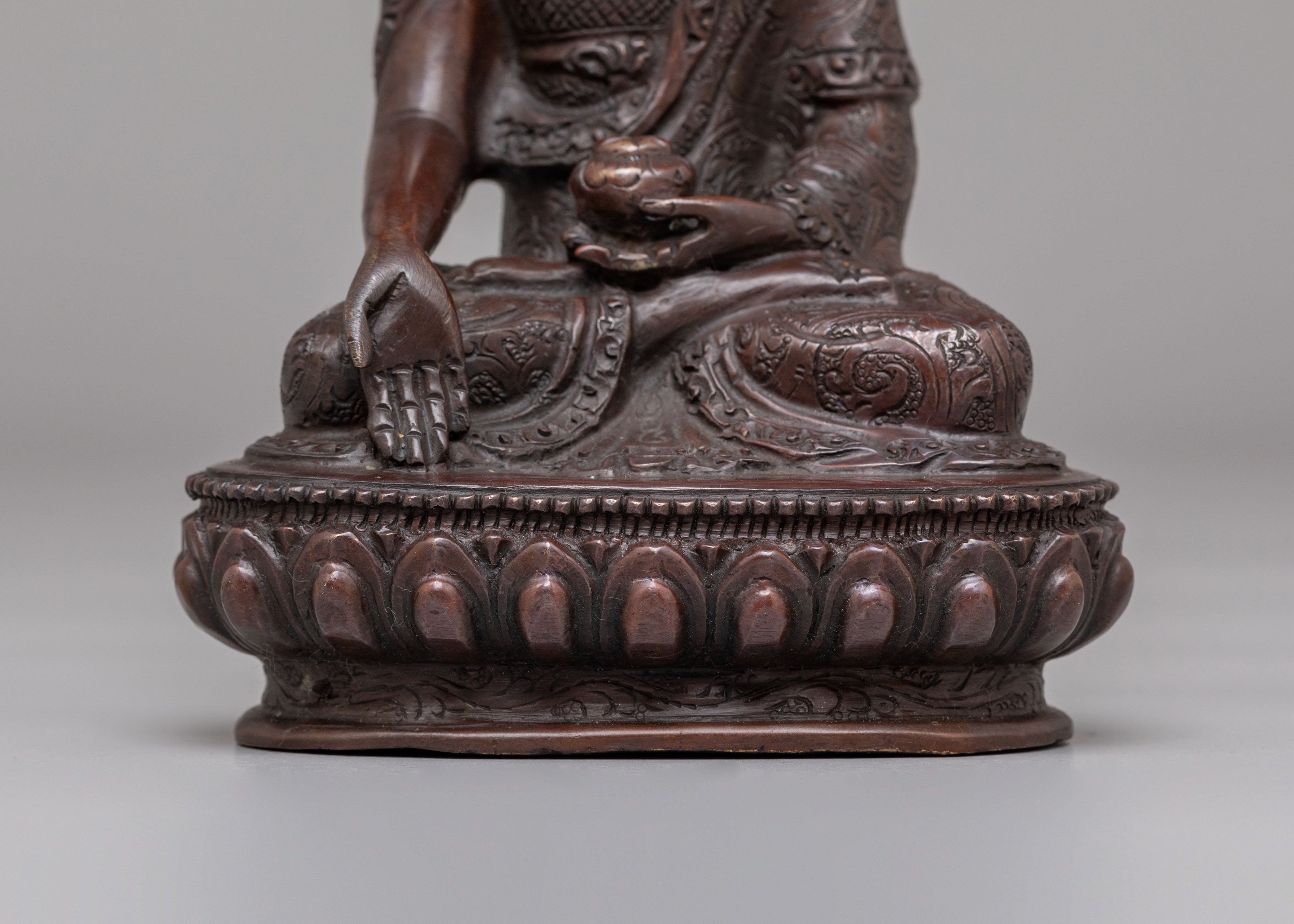 Handmade Ratnasambhava Buddha Statue | Oxidized Copper Body