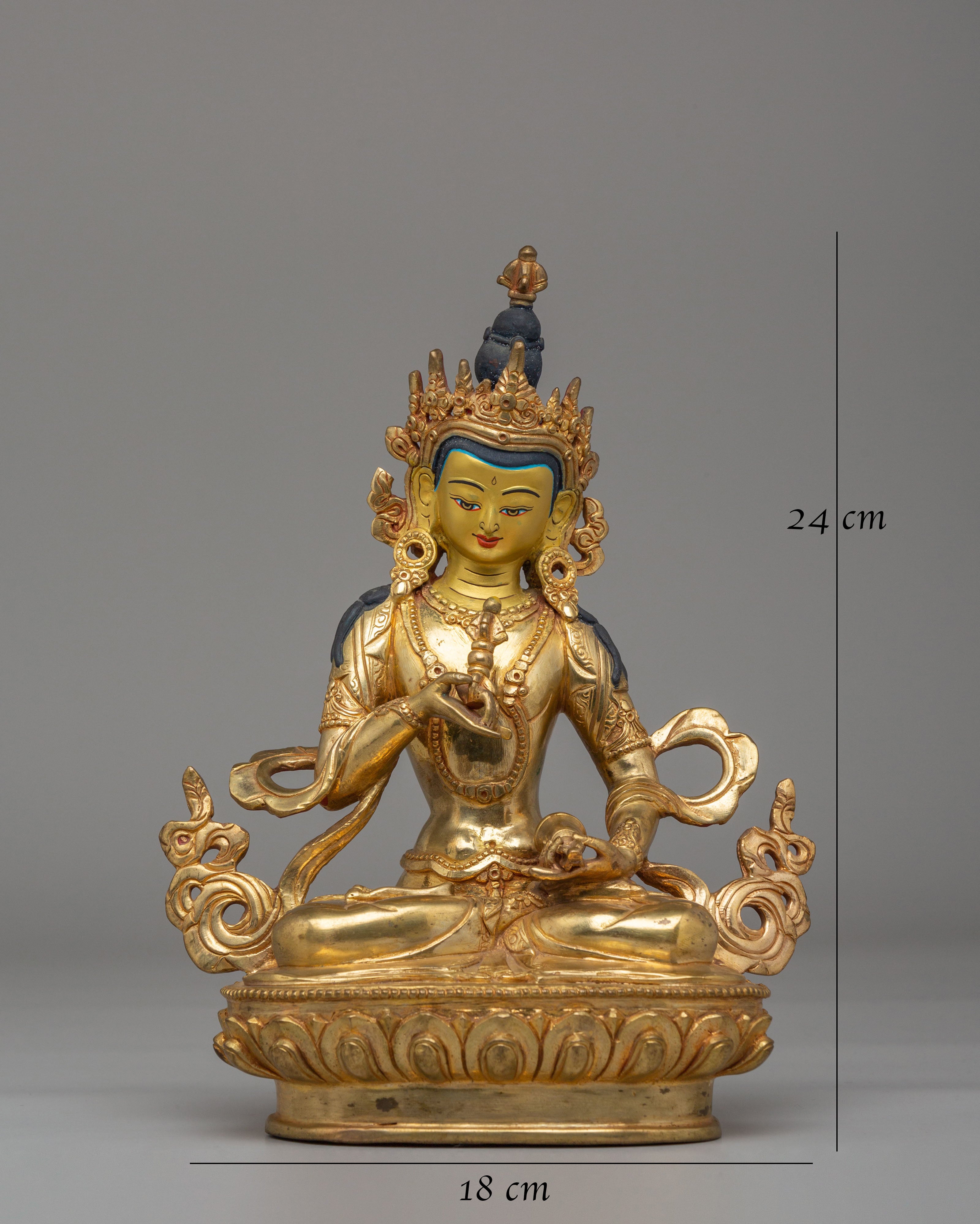 Sacred Altar Vajrasattva Statue | Copper Body with 24K Gold Plating