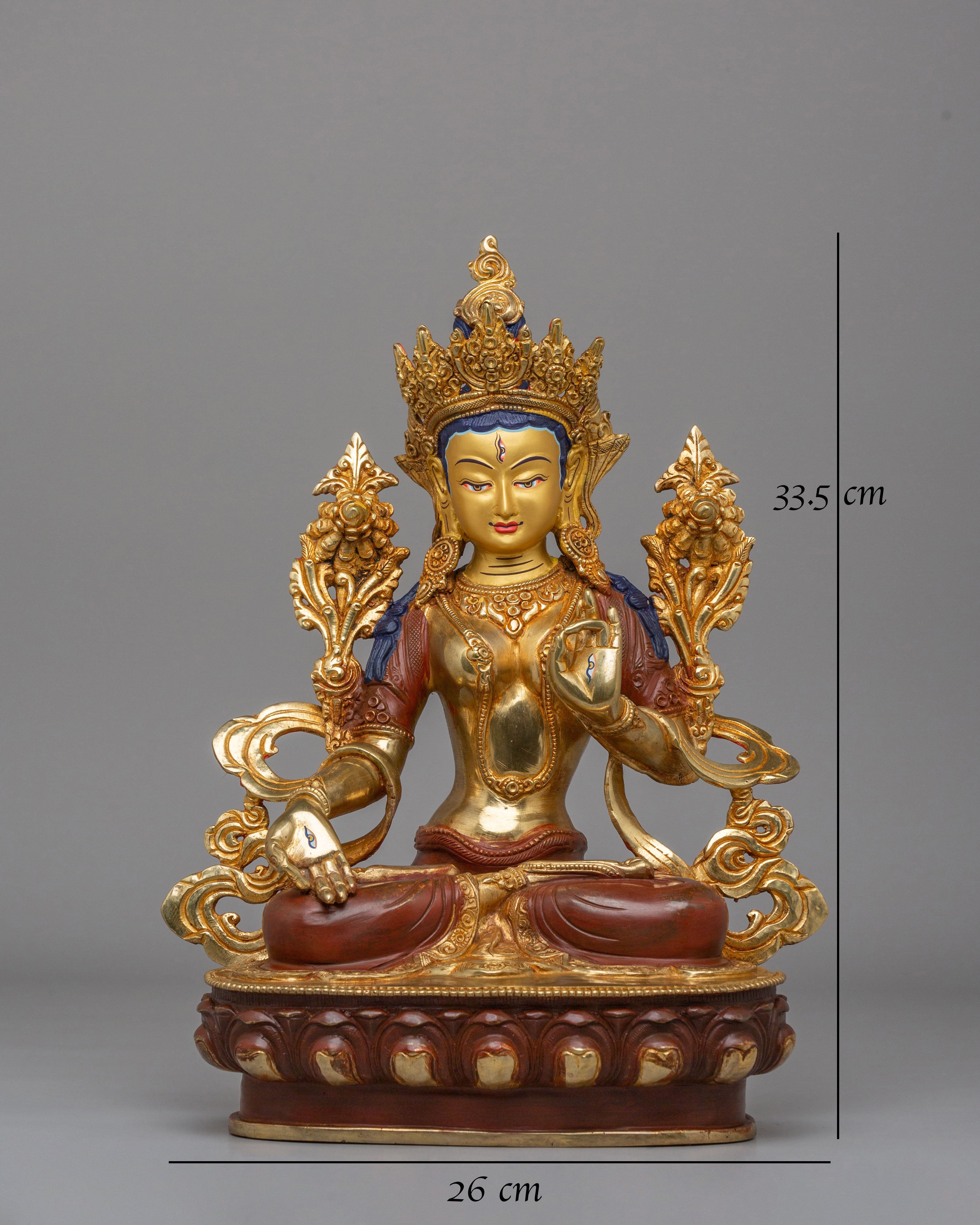 Healing and Longevity White Tara Sculpture | Himalayan Spiritual Home Decor
