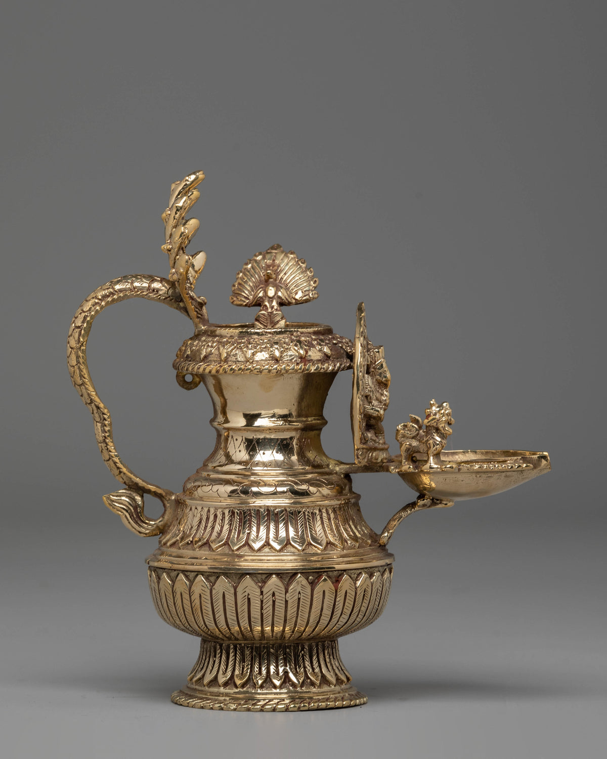 Handmade Ganesha Oil Lamp | Brass Spiritual Lamp with Intricate Design (REMAKE POSSIBLE )