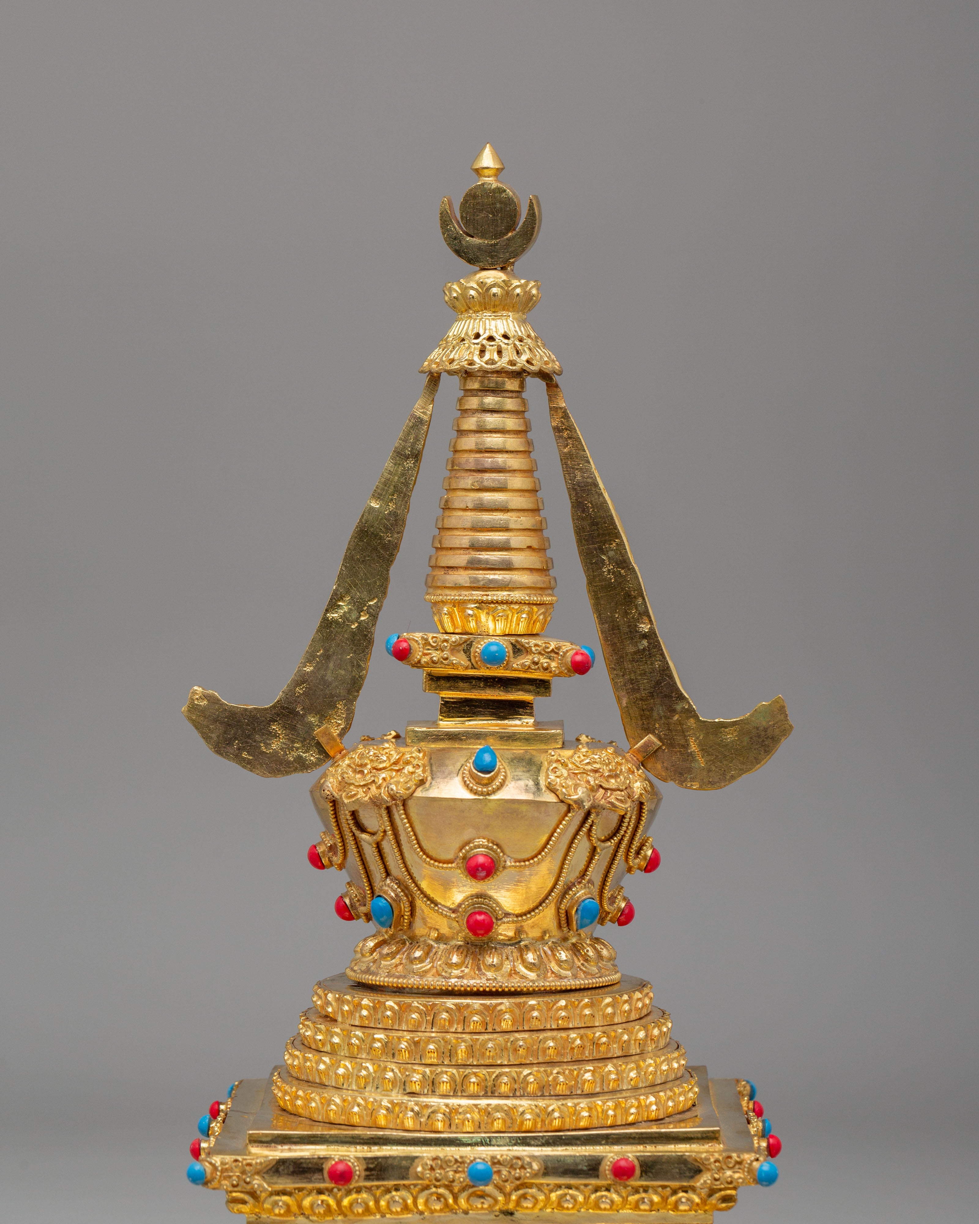 Gold Plated Altar Namgyalma Stupa | Handcrafted Tibetan Buddhist Stupa