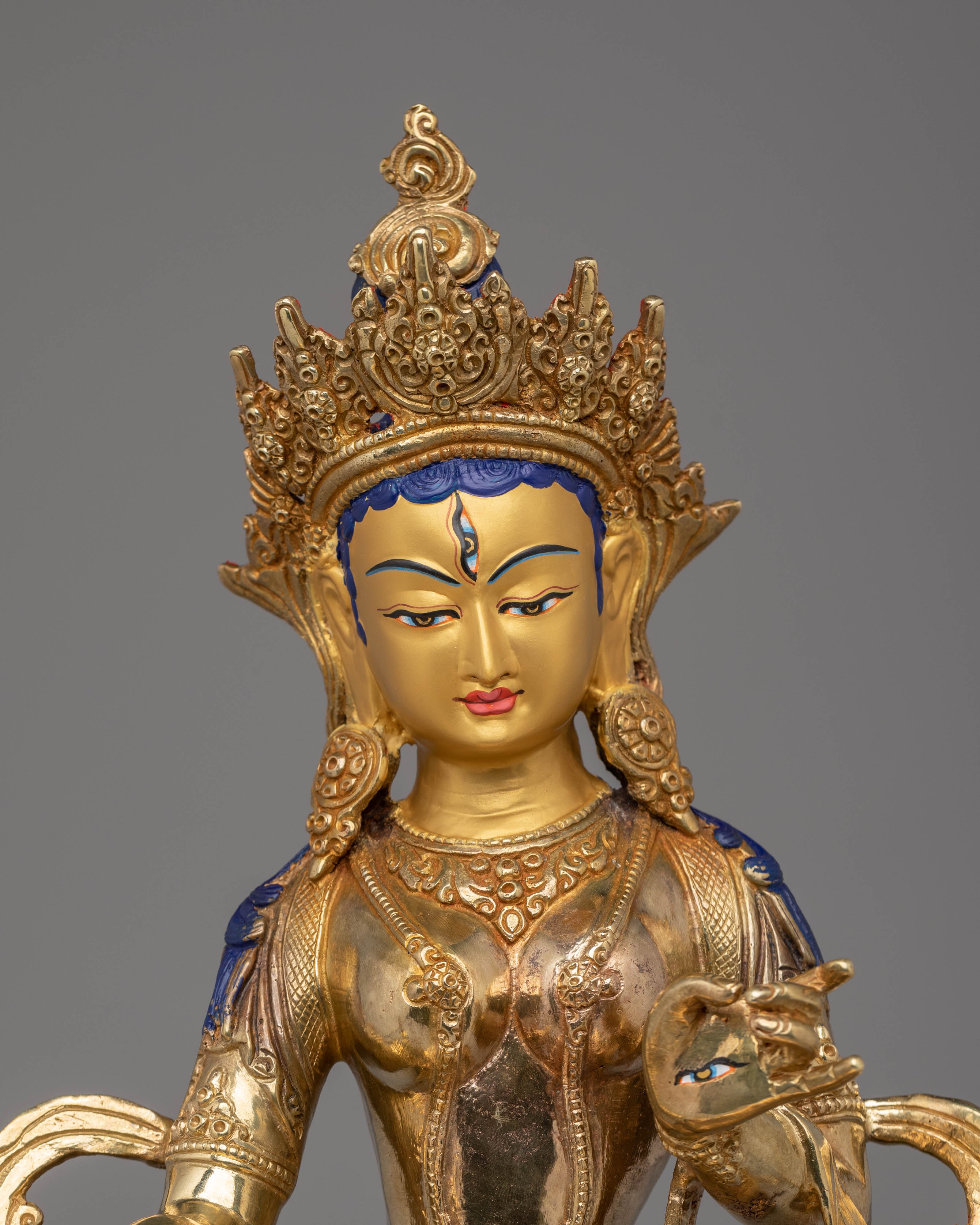 Handcrafted Dukar Copper Statue | 24K Gold Plated Buddhist Art Sculpture
