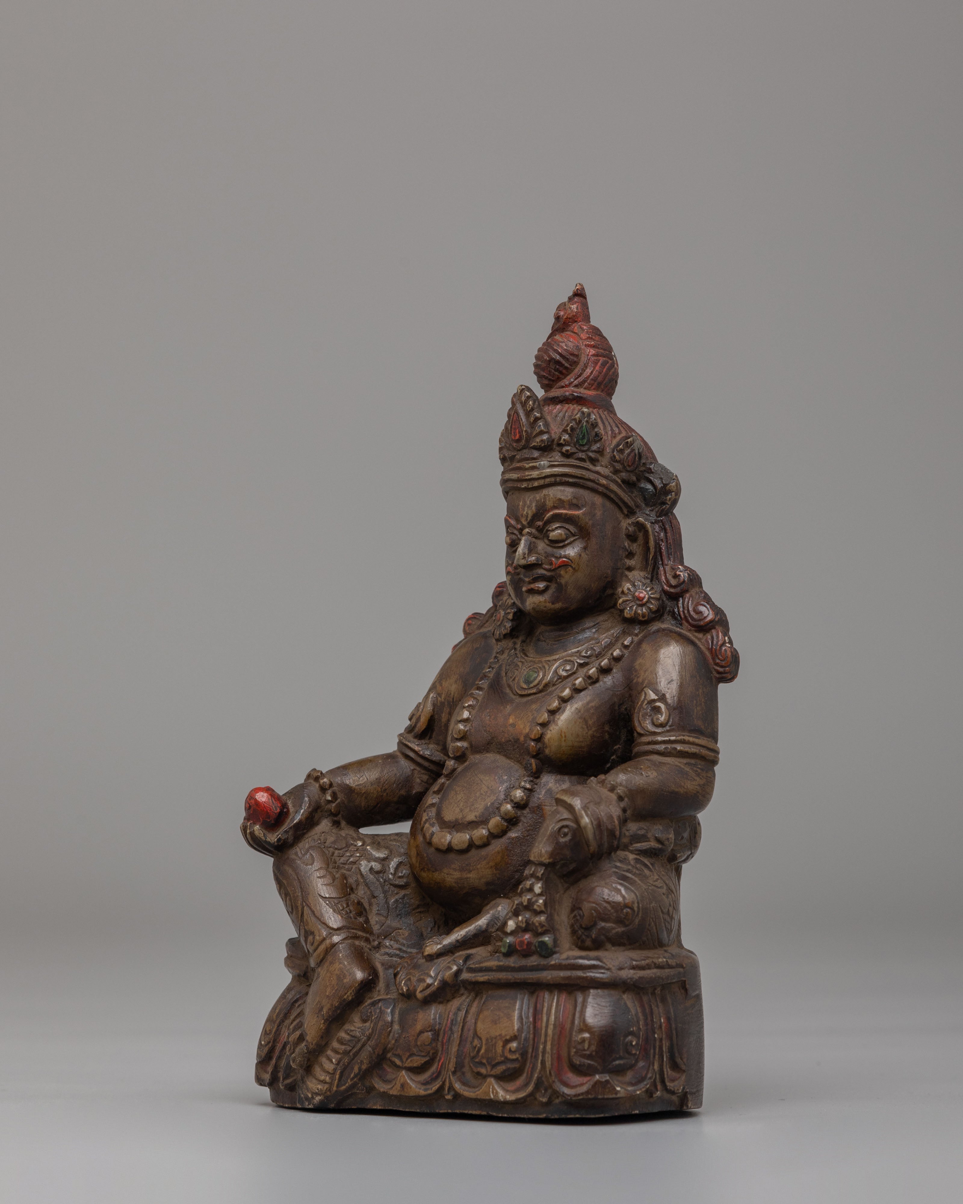 Traditional Dzambhala Figure | Buddhist Wealth Deity