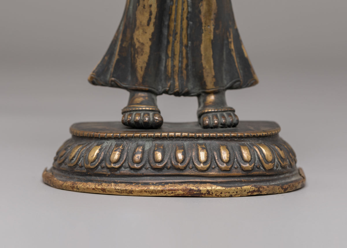 Standing Green Tara Statue for Altar | Tibetan Deity of Compassion