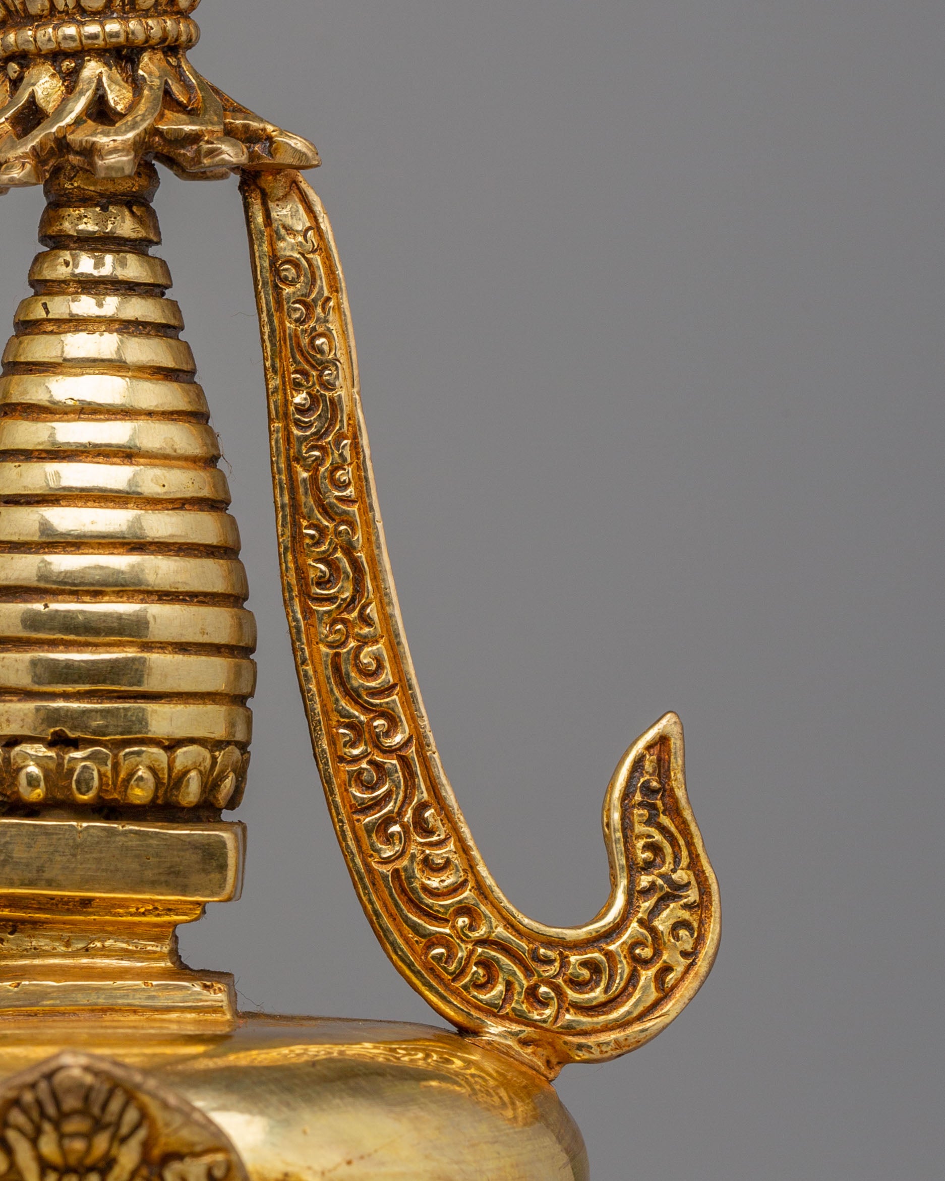 Handcrafted Altar Namgyalma Stupa | 24K Gold Plated Buddhist Stupa