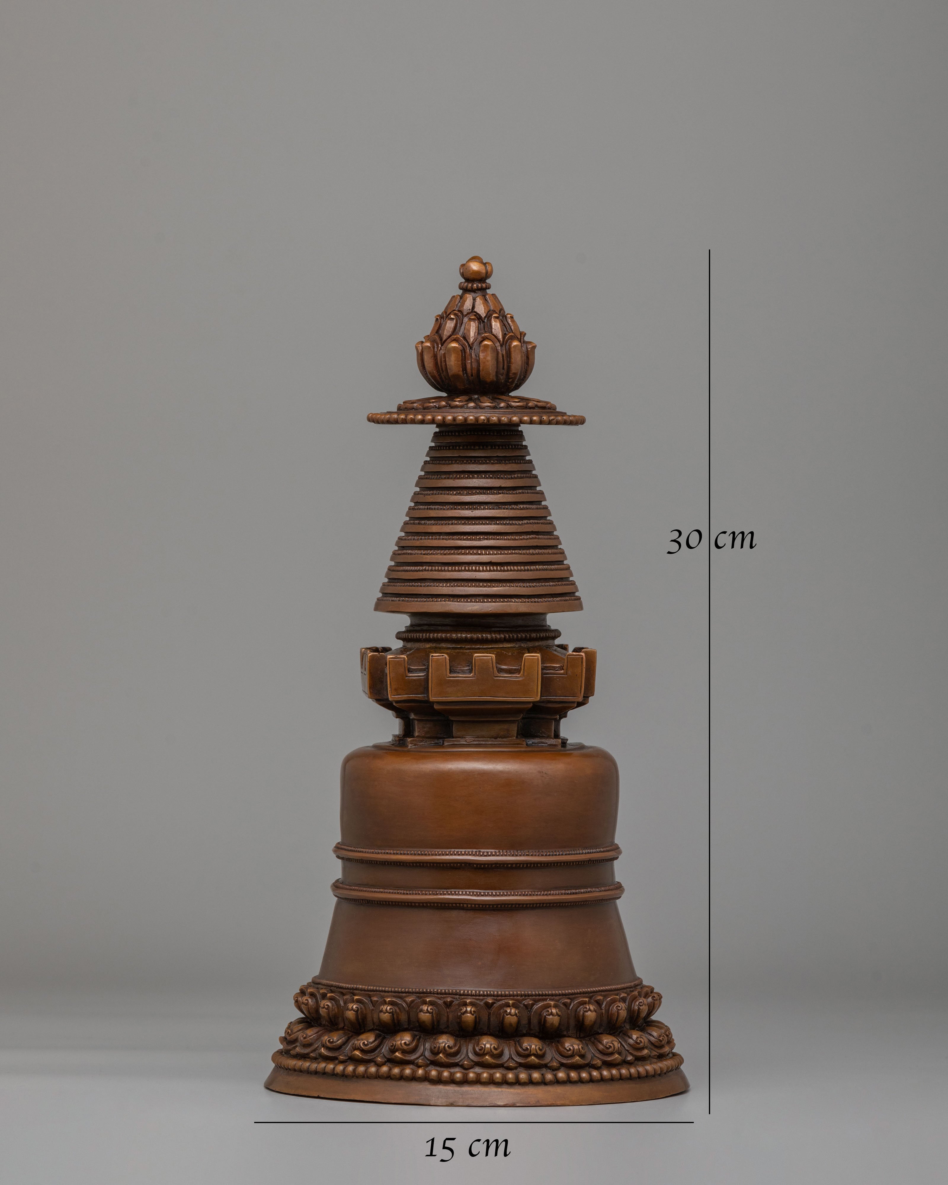 Tibetan Altar Kadampa Stupa | Copper Sacred Statue