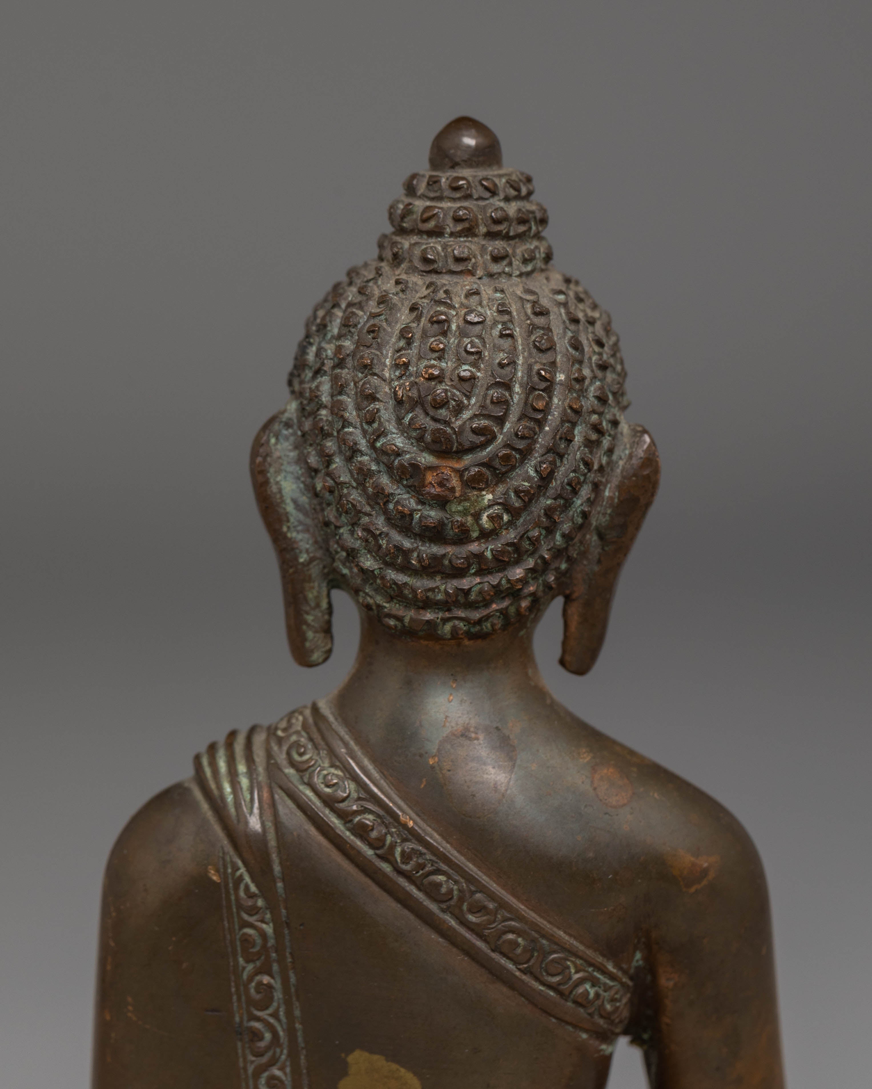 Oxidized Copper Statue of Shakyamuni Buddha | Symbol of Enlightenment