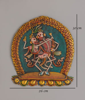Handcrafted Chitipati Wall Hanging | Tibetan Protector Deity Artwork