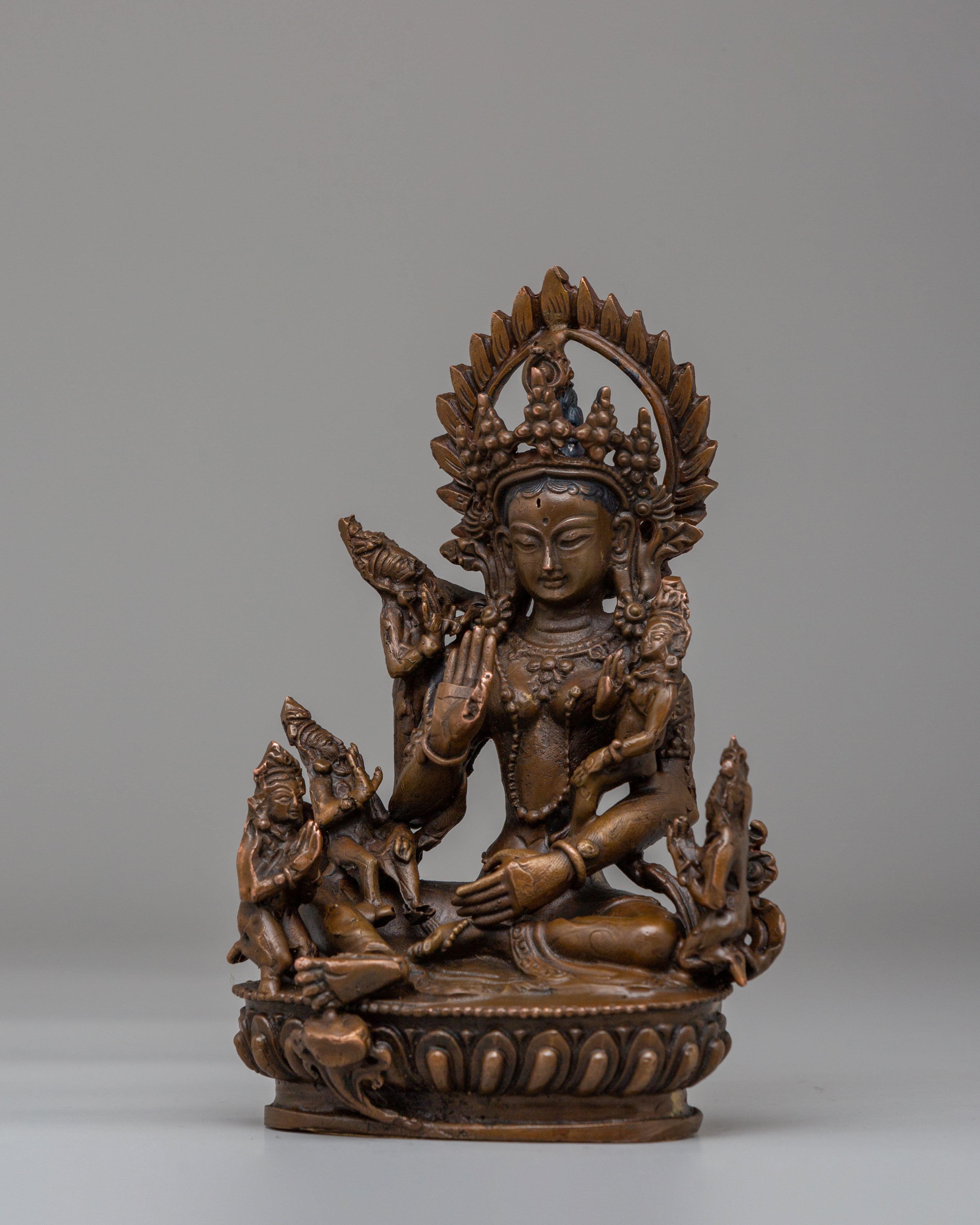 Sacred Harati Mata Statue | Oxidized Copper Body with Acrylic Color