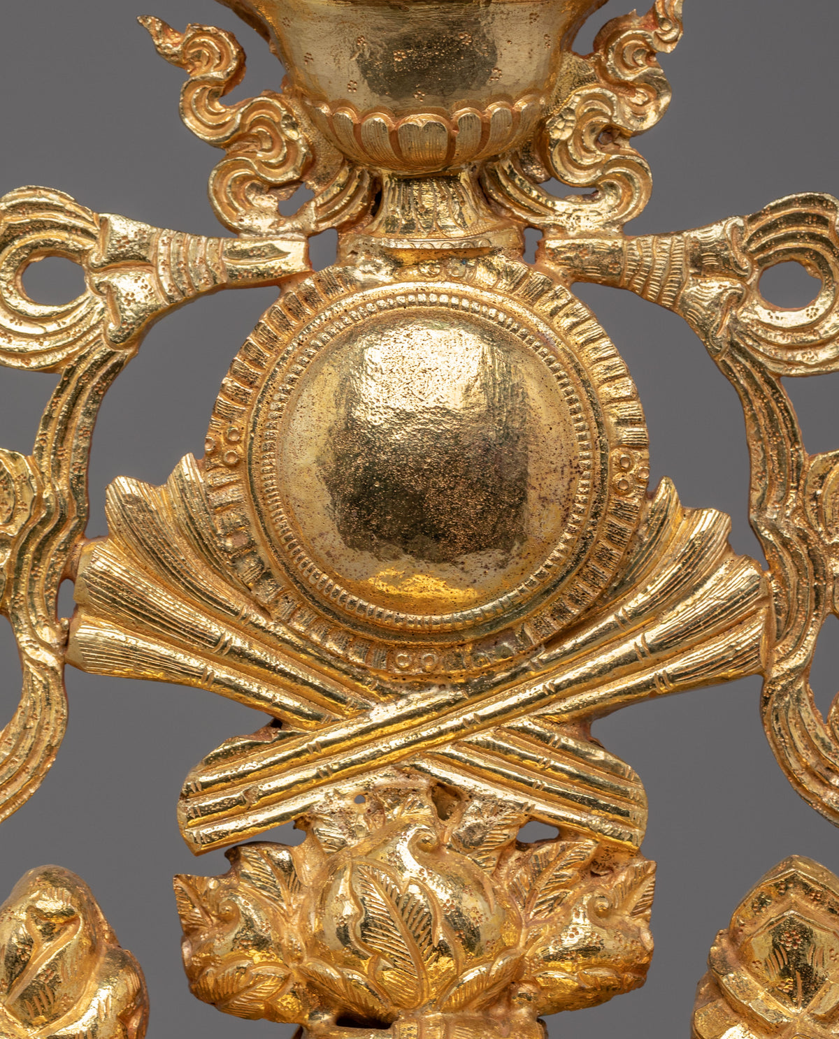 Buddhist Doya Ngaga Set | Gold-Plated Copper Ritual Tools