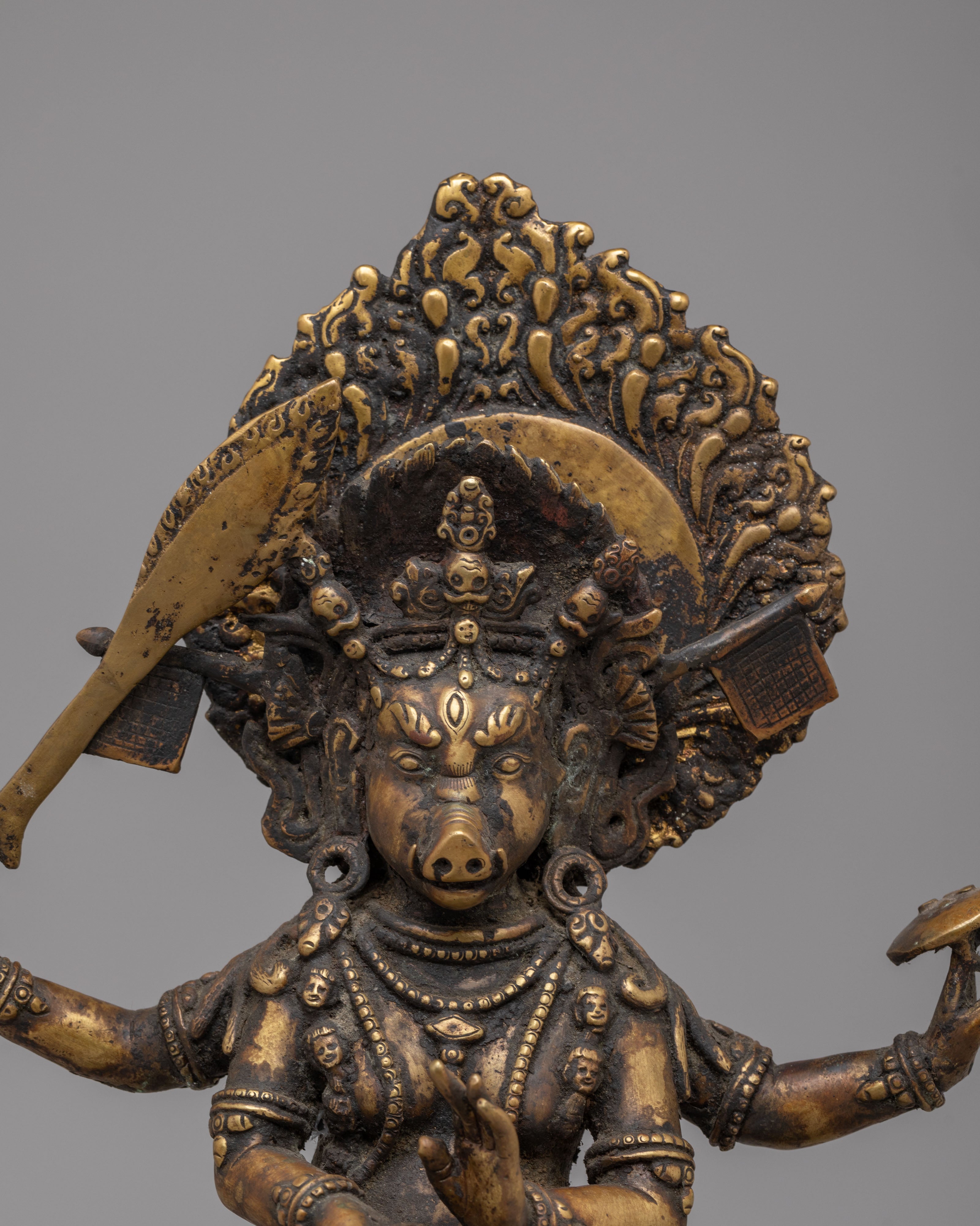 Handmade Goddess Varahi Statue | Brass Altar Figurine