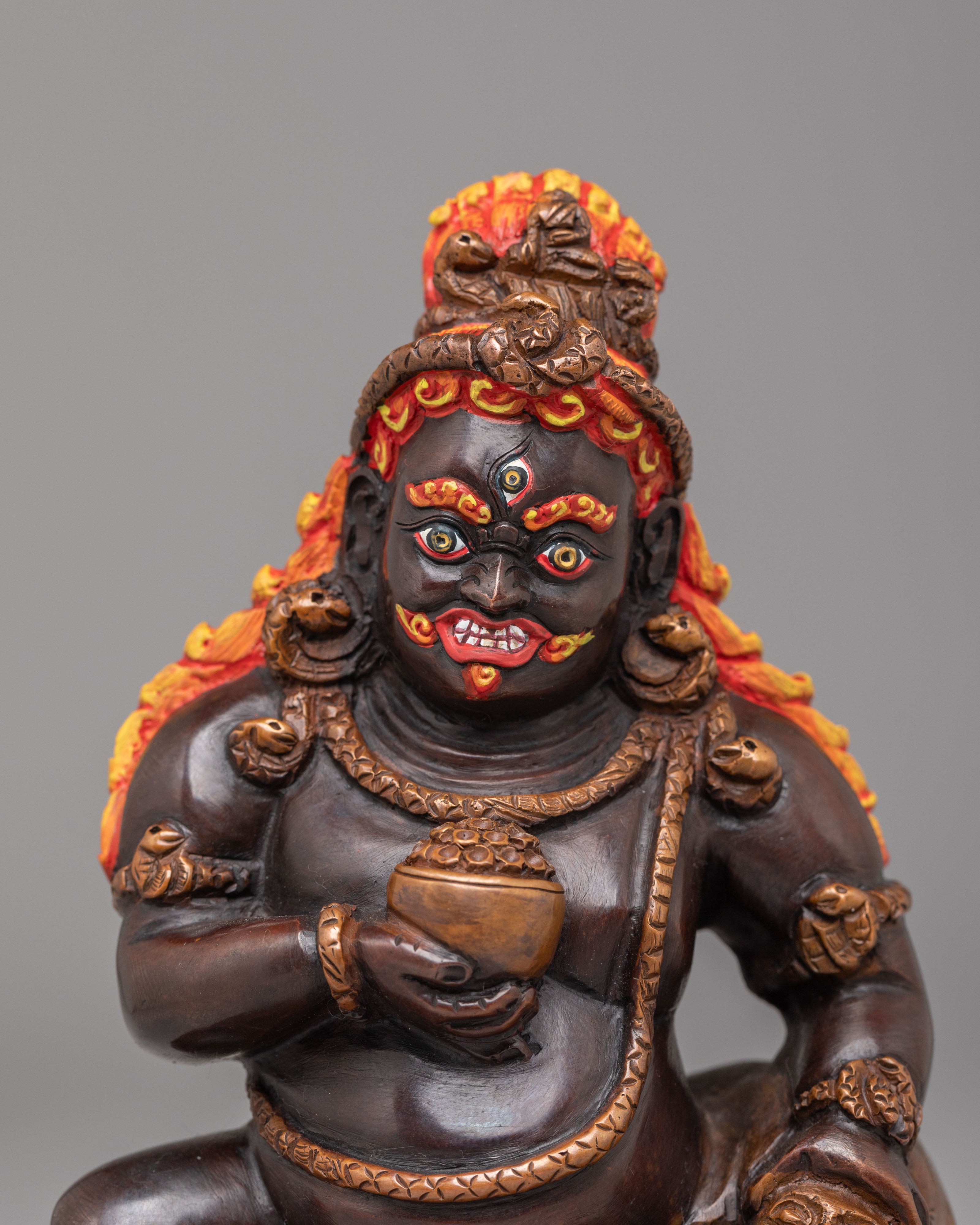 Himalayan Black Dzambhala Statue | Buddhist Wealth Deity