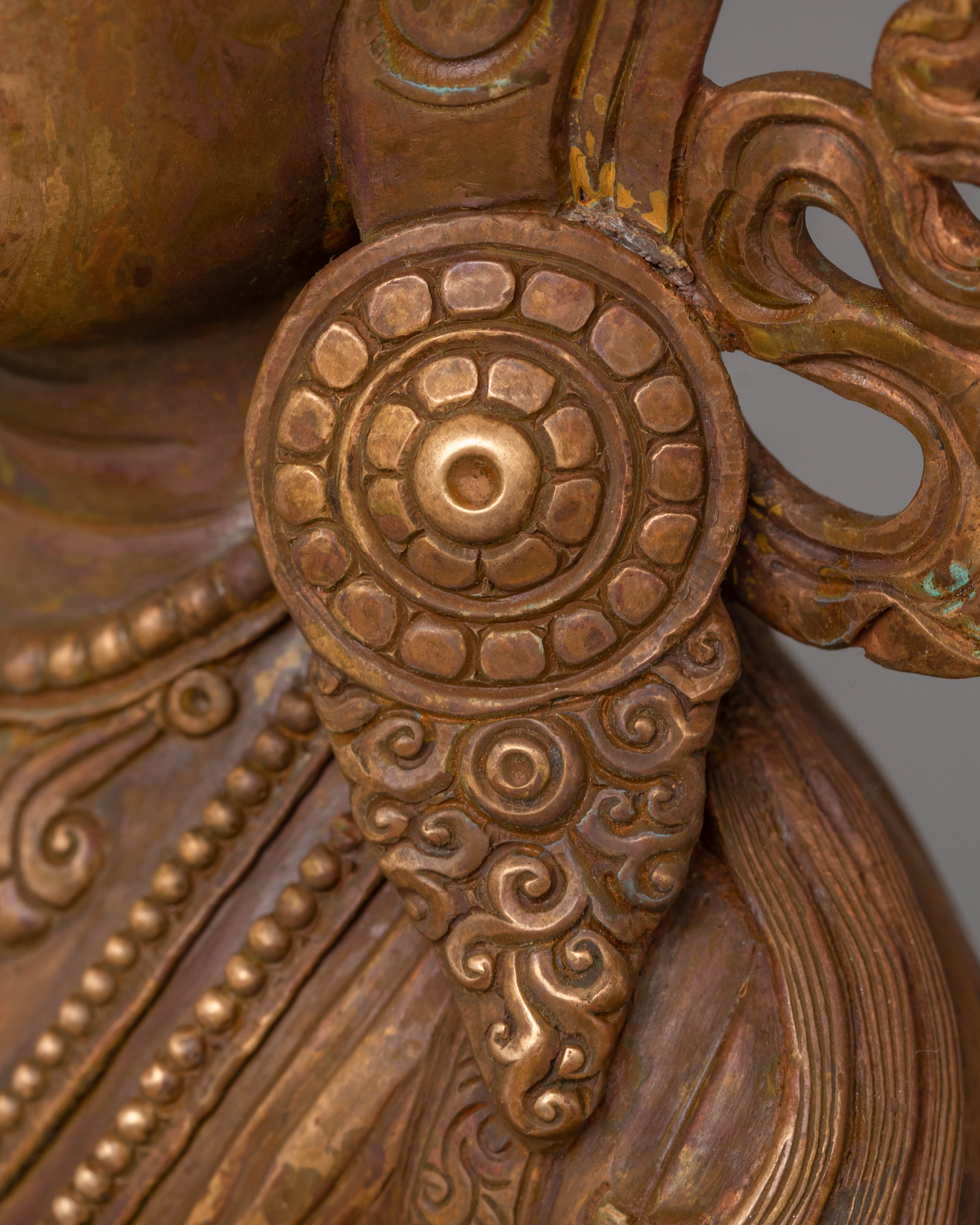 Sacred Amitayus Enlightenment Statue | Oxidized Copper Buddha for Spiritual Space