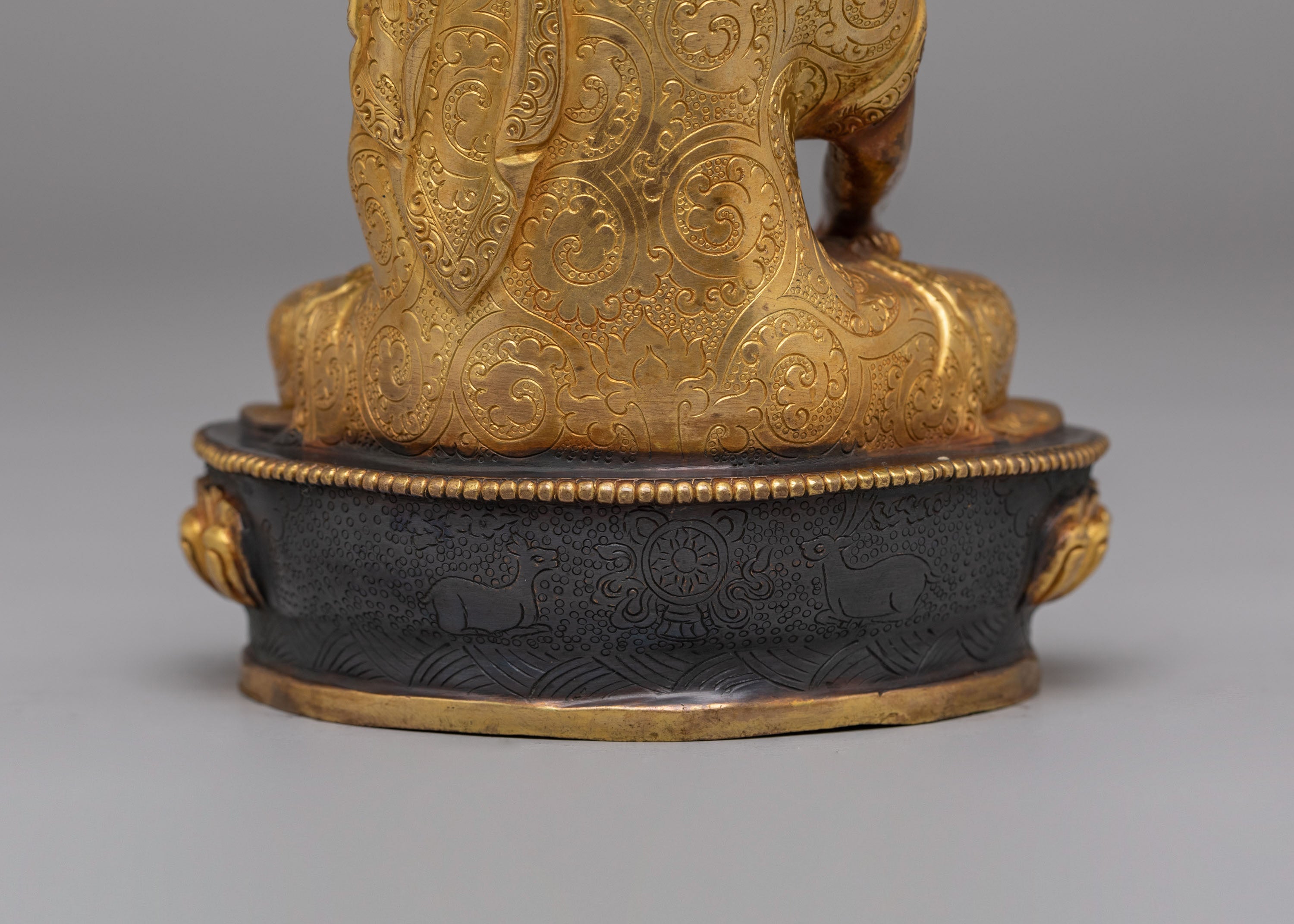 Himalayan Altar Shakyamuni Buddha Statue | Oxidized Copper Body with 24K Gold Plating