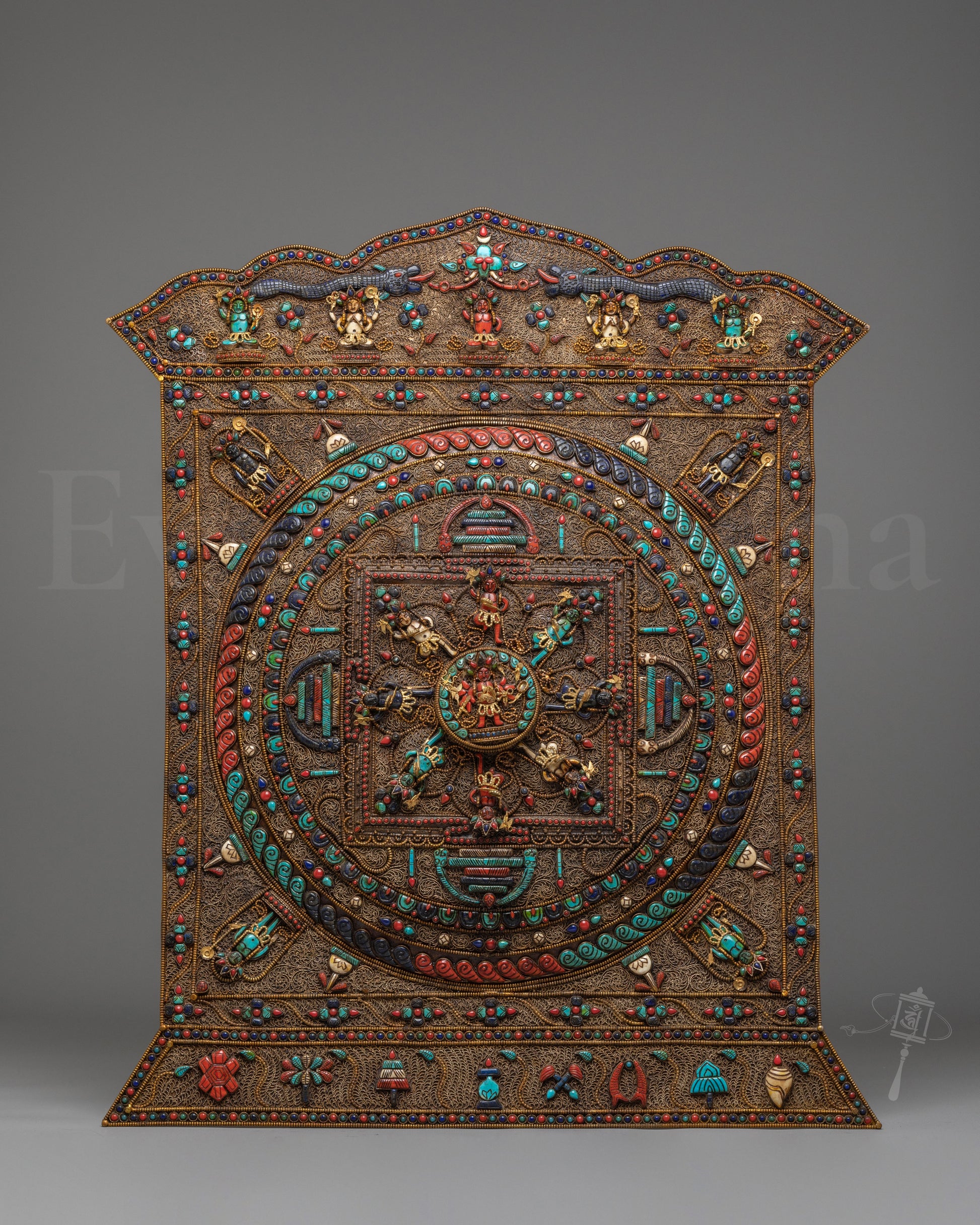 Tibetan Mandala Metal Thangka
